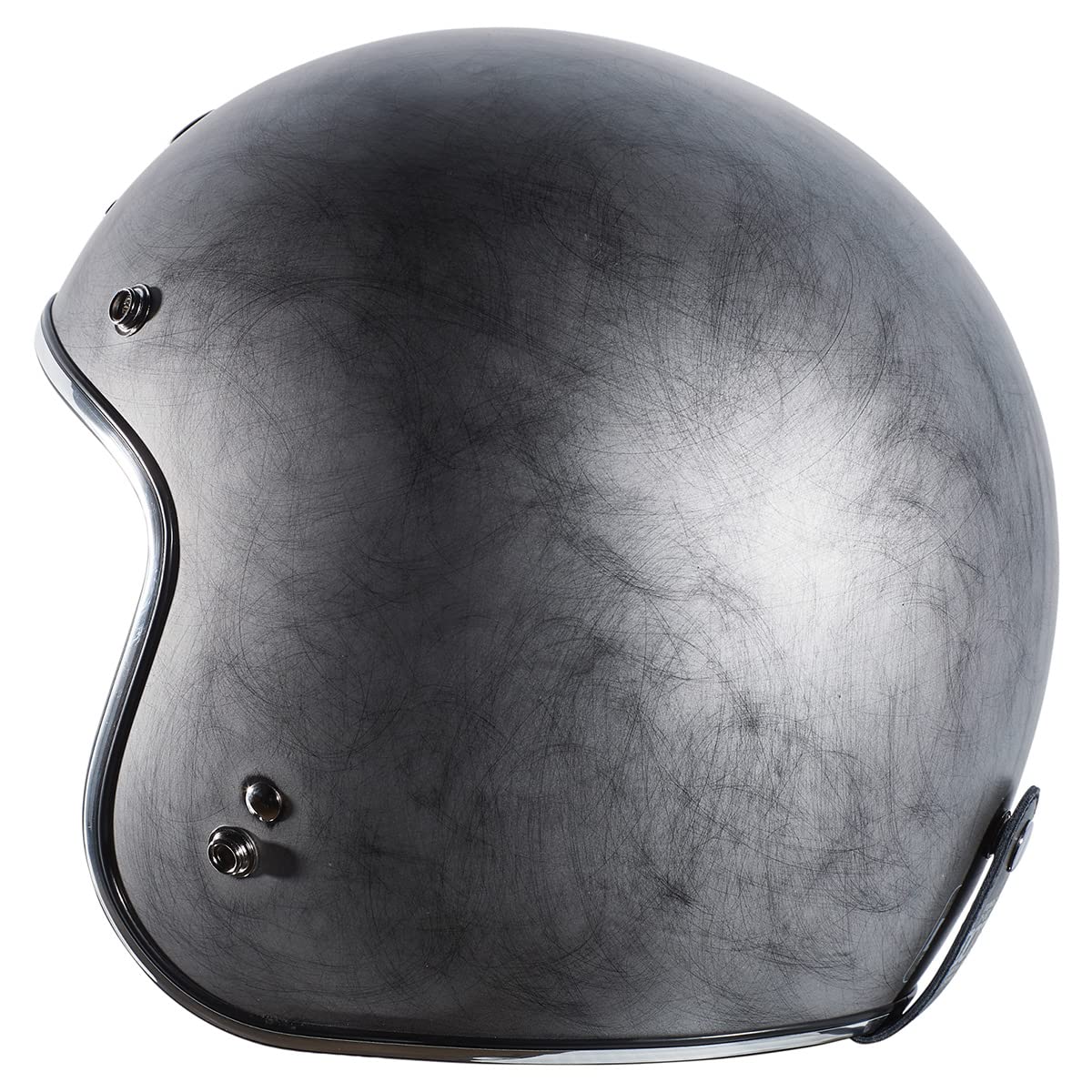 Torc Unisex-Adult Open Face Motorcycle Helmet (Flat Black Weathered Silver Small