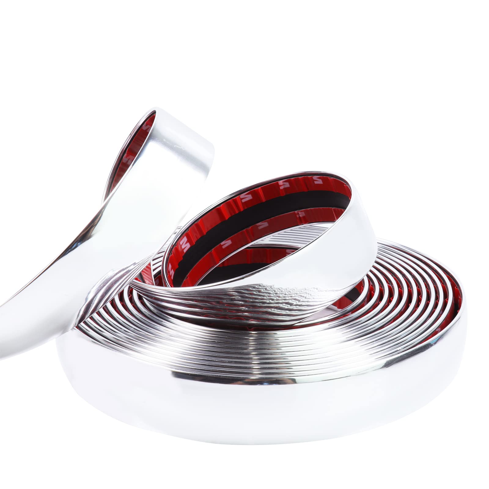 25Ft Automotive Chrome Trim Molding 1-3/16''(30Mm) Wide Universal Car Side Moulding Trim(Self Adhesive) Uv Protected Scratch-Pro
