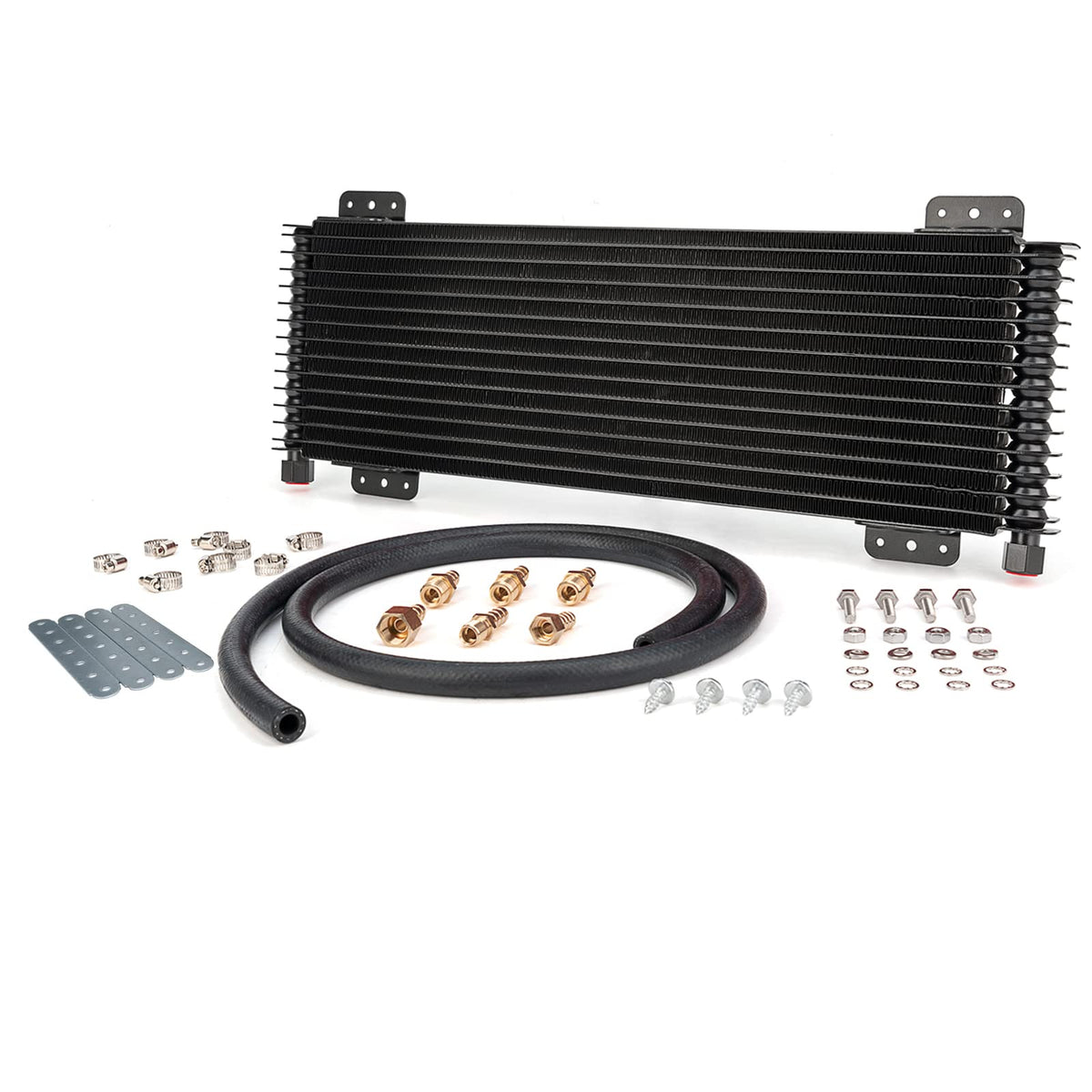 Low Pressure Drop Transmission Oil Cooler Lpd47391 4739 40,000 Gvw With Mounting Hardware (Black)