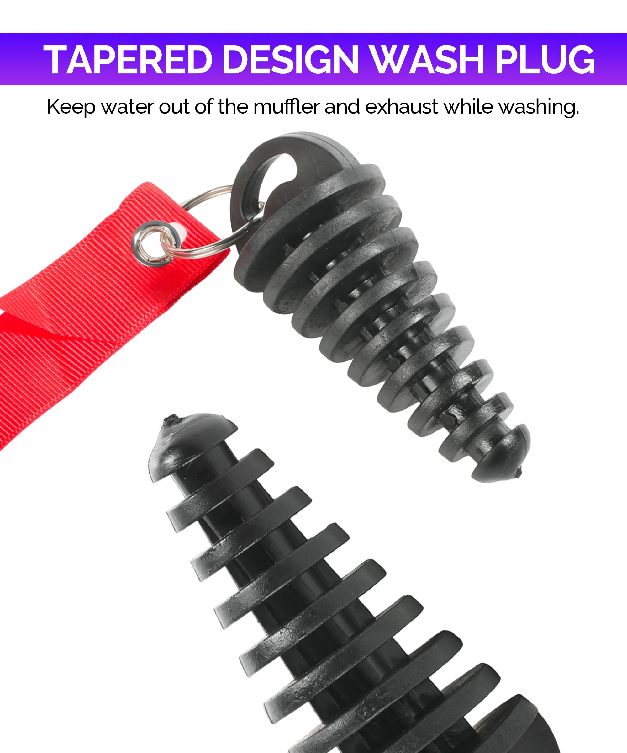 RACOONA 2PCS Muffler Exhaust Wash Plug,Dirt Bike Accessories Muffler Exhaust Tail Pipe Plug,0.6''-1.5''/1.1''-1.8'' Wash Plug,Fi