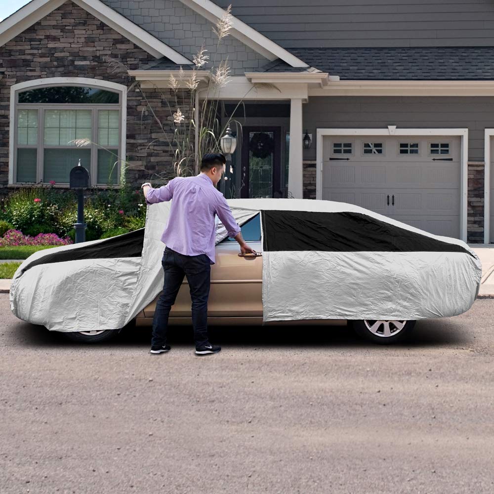 Titan Lightweight Poly 210T Car Cover For Sedans 186-202''. Waterproof, Uv Protection, Scratch Resistant, Driver-Side Zippered O