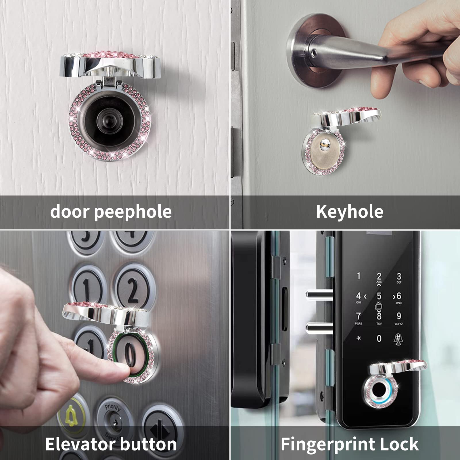 Car Cute Push To Start Button Cover Accessories, Pink Bling Crystal Car Engine Start Stop Button Cover, Car Decoration Interior Sticker For Women Girl