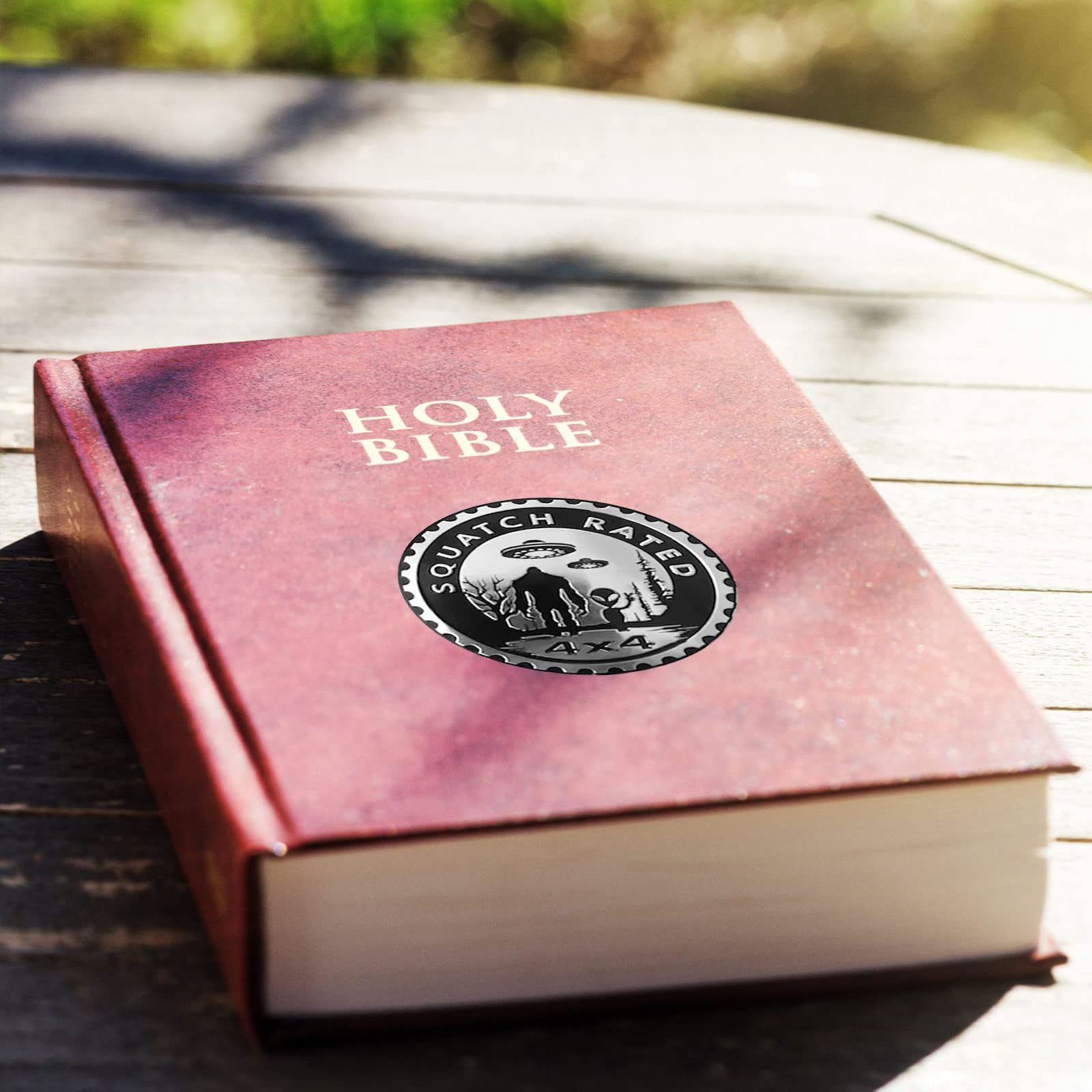 Squatch Aliens Badge Rated Car Emblem, 4 X 4 Metal Automotive Bigfoot Badge 3D Metal Car Badges Emblems Round Emblem Decals Car Badge Decals Stickers Compatible With Jeep Wrangler Vehicles Trucks Suv