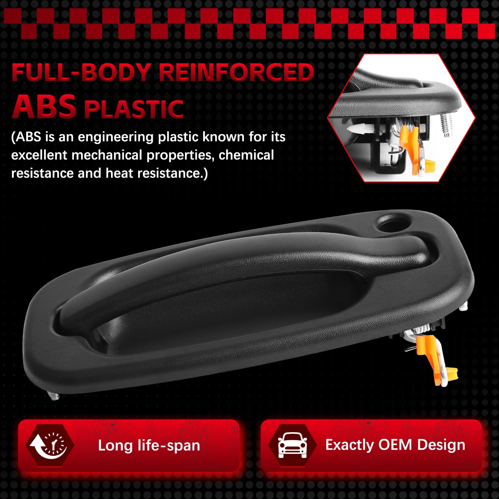 Faersi Exterior Door Handle Set,Exterior Door Handle Front/Rear Driver&Passenger Side,Available For 1999-2007 Chevy Silverado Av