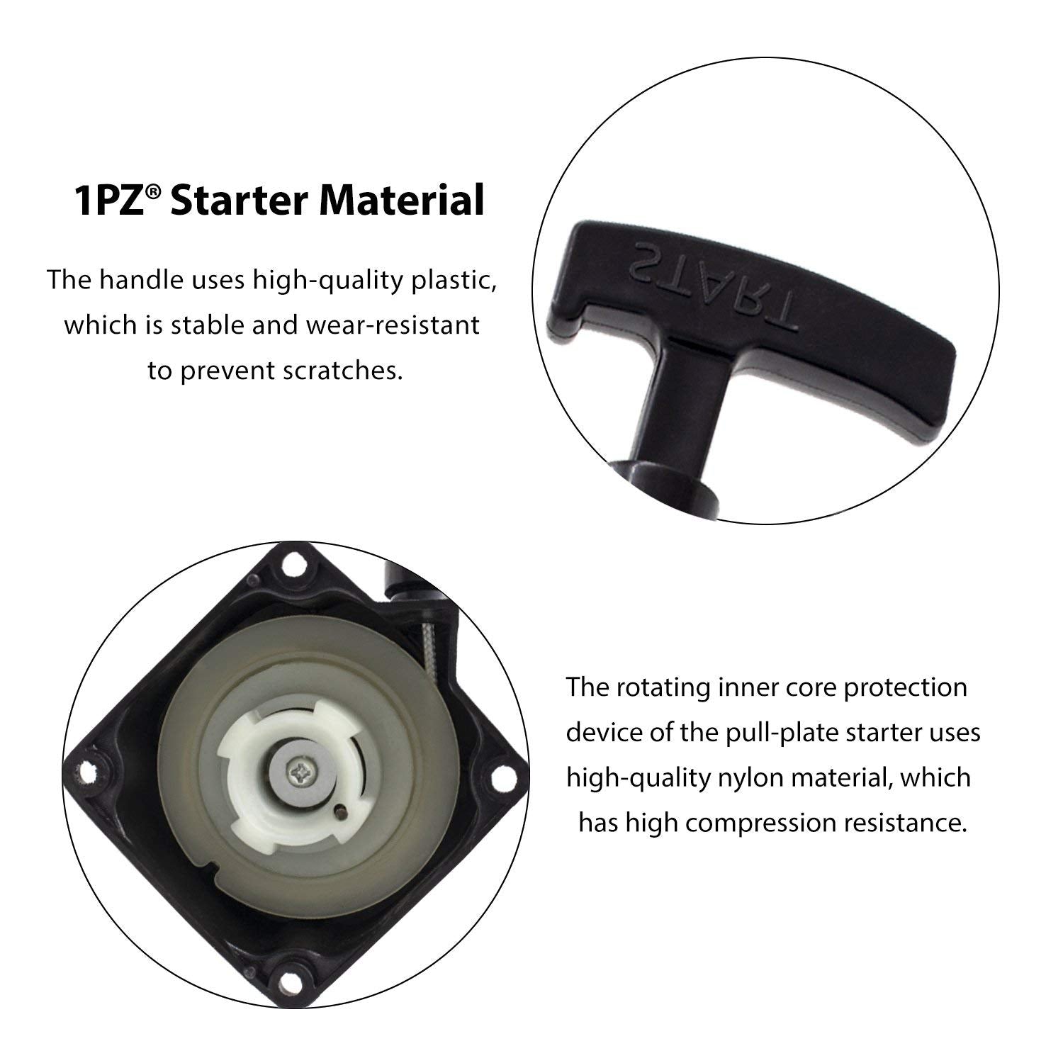 1Pz Mot-P01 Recoil Pull Start Starter With Spacer Replacement For Motovox Mvs10 43Cc 47Cc 49Cc 2Hp Stand-Up Gas Scooter Pocket Dirt Bike Chopper Atv