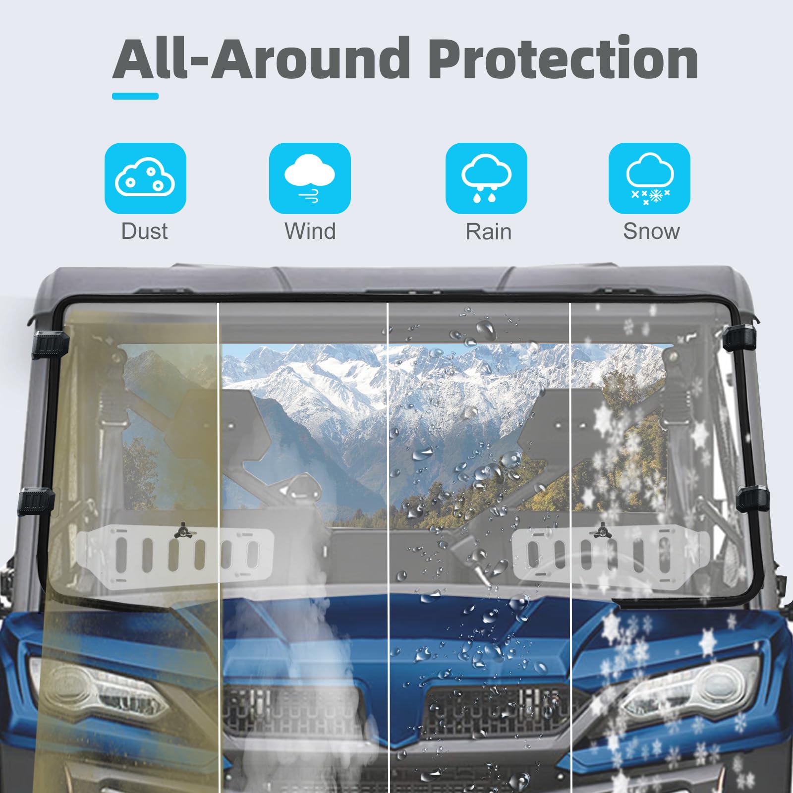 SKYJDM Scratch Resistant & Vented Windshield Compatible with CFMOTO UFORCE 1000 2019-2025 & 1000 XL 2022-2025 PC Front Windshiel