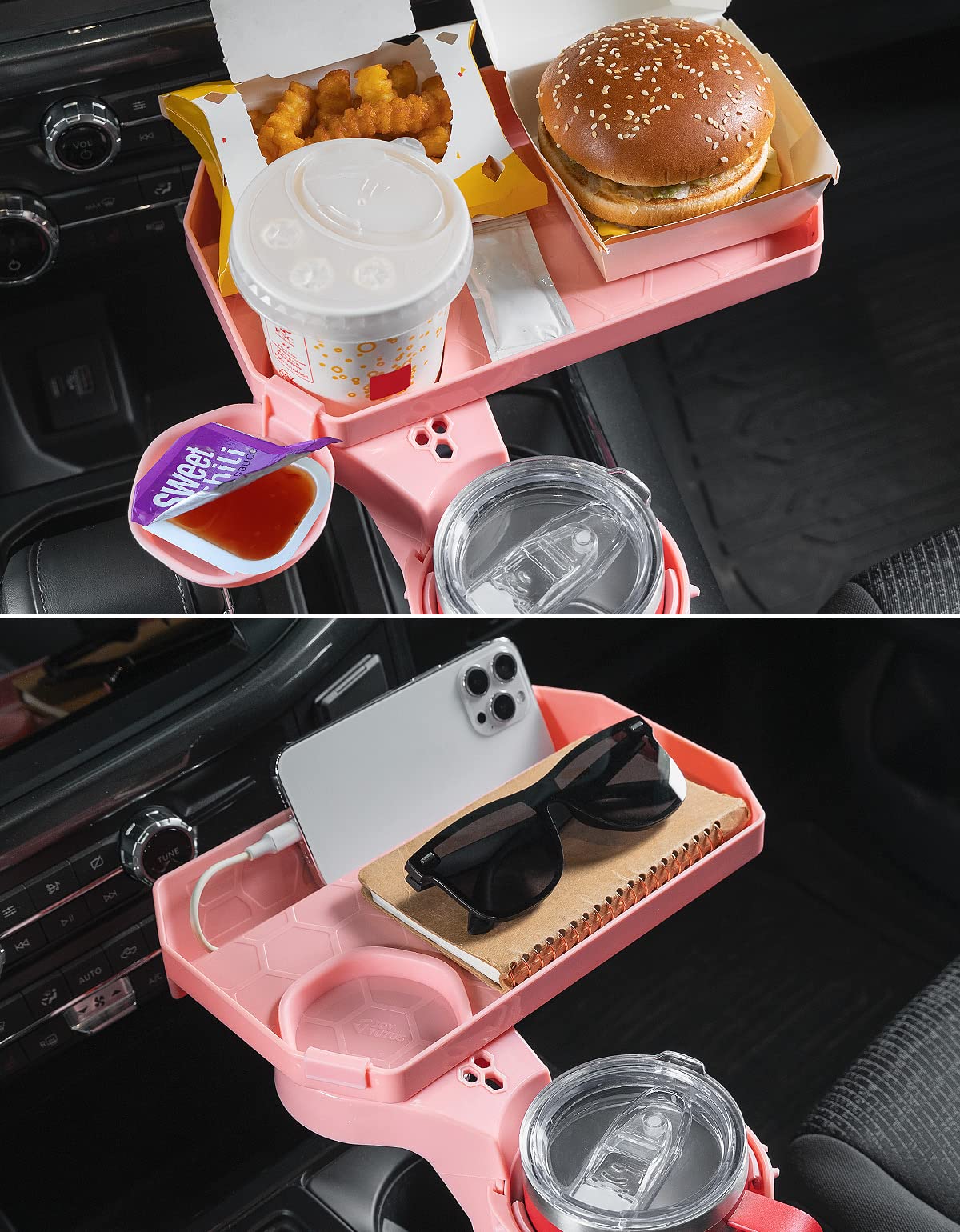 Joytutus Cup Holder Tray For Car, Car Cup Holder Expander With 360Rotation Tray, Large Cup Drink Holder Fit For Yeti/Hydro Flask