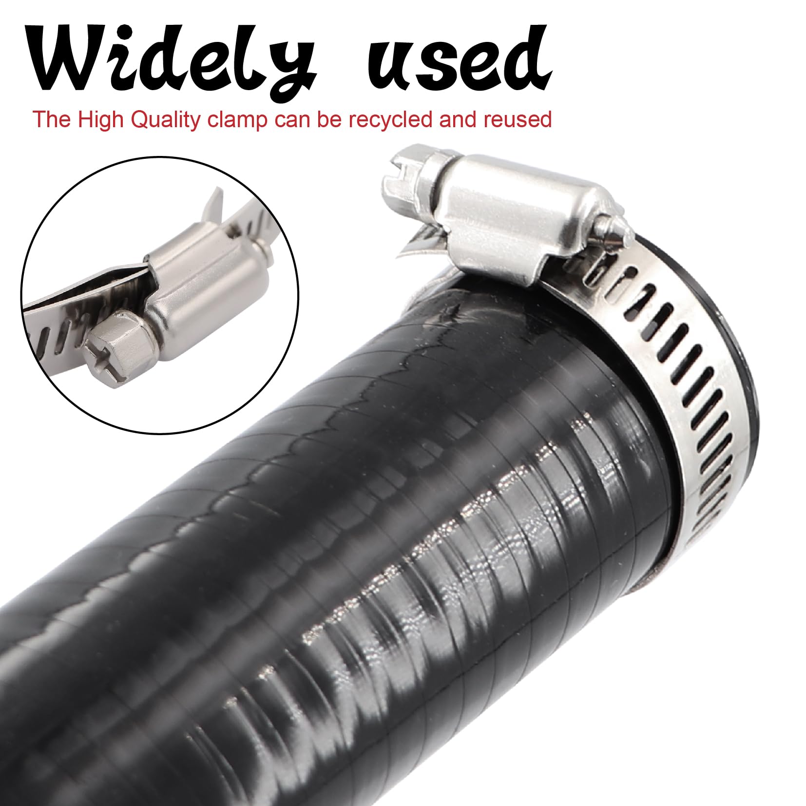 TuoLauthon 90 Degree ID 1inch(25mm) Black Silicone Reducer Coupler Hose,4-Ply Reinforced,Leg Length 4inch(102mm) with 2PCS clamp