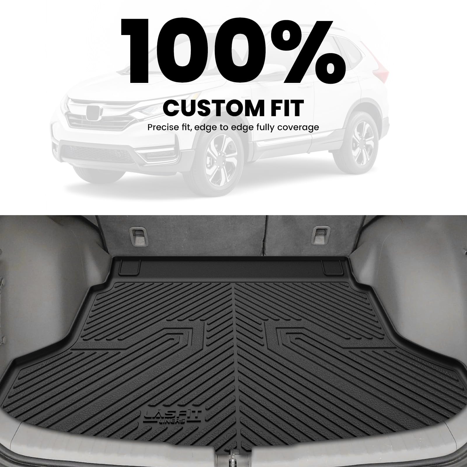 LASFIT Trunk Mat for Honda CRV 2012-2016, All Weather Custom Fit TPE Cargo Mat for CR-V 2012 2013 2014 2015 2016 Trunk Tray Carg