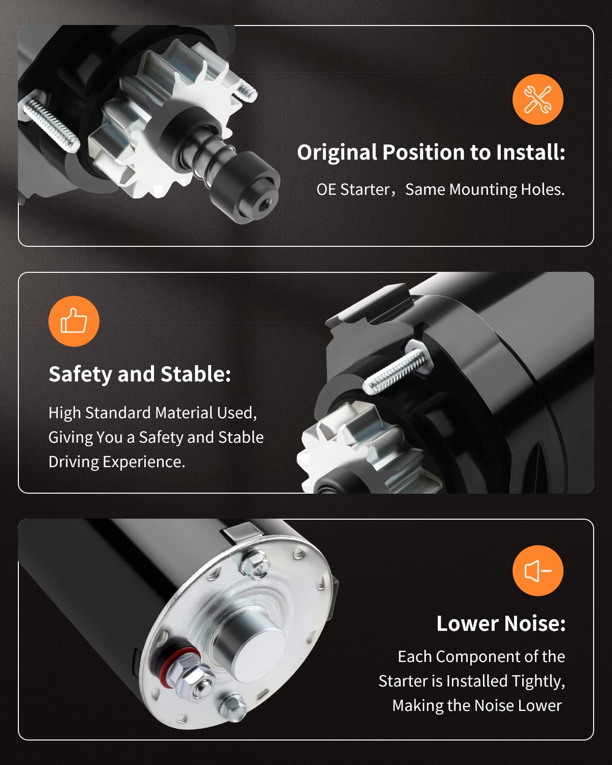 Ocpty Starter Fit For Kohler 18 19 21 Hp 20-098-01 20-098-01S 20-098-05 20-098-05S 20-098-06 20-098-06S 20-098-08 20-098-10 20-098-10S For Toro For New Holland K0H2009805S Kh2009805S 5796