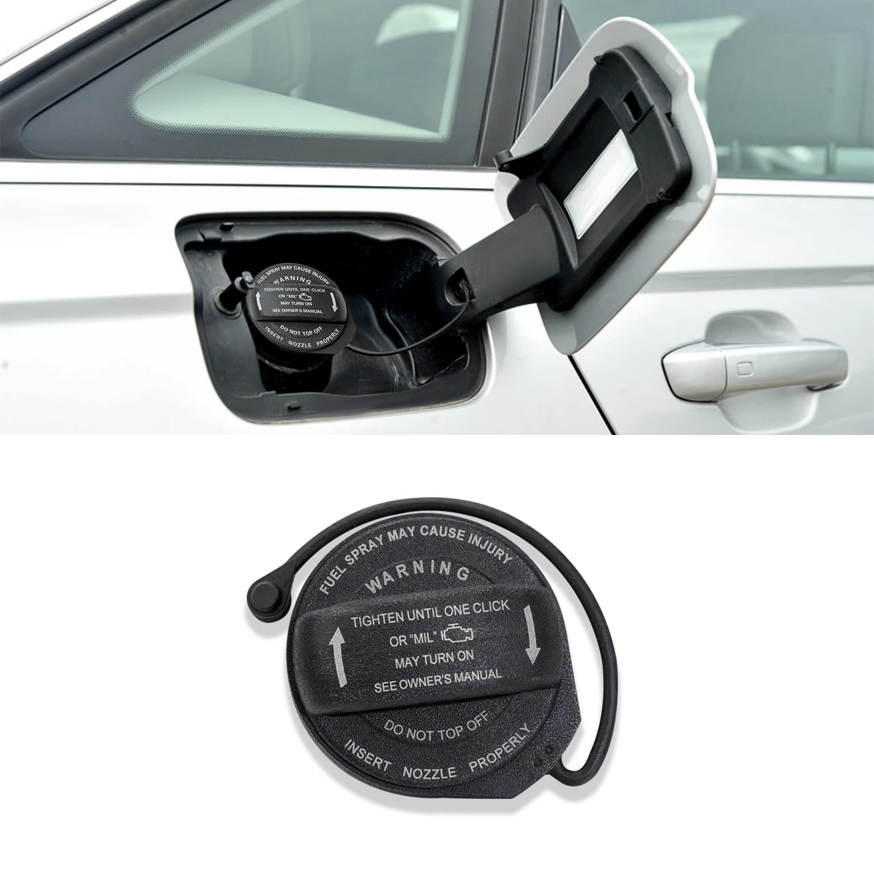 Lecctso Gas Cap, Fuel Cap, Fuel Tank Cap Replacement OEM # 5C0201550T 5Q0201550L, Gas Cap Cover Car Accessories Compatible with 