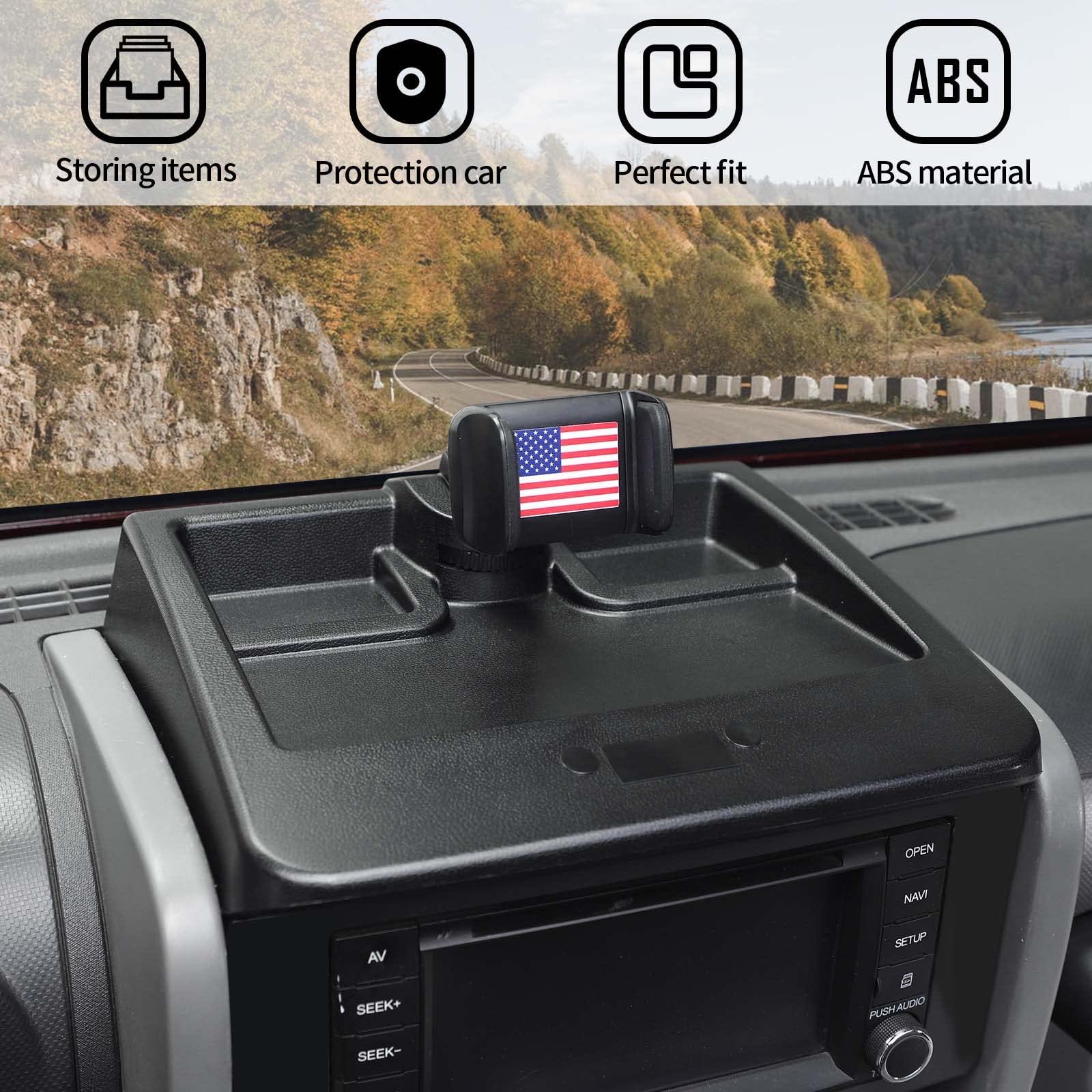 Voodonala for Jeep JK Phone Holder with Storage Cell Phone Dash Multi-Mount for 2007-2011 Jeep Wrangler JK JKU, US Flag Black