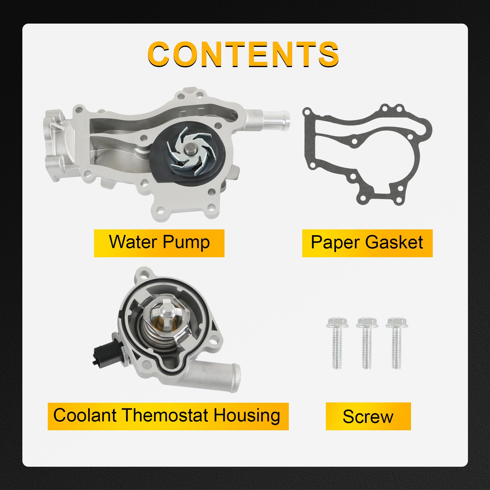 Radhlbniu Water Pump Thermostat Kit Fit For Buick Encore 2013-2020, Fit For Chevy Cruze 2011-2016 Sonic 2012-2020 Trax 2013-2020