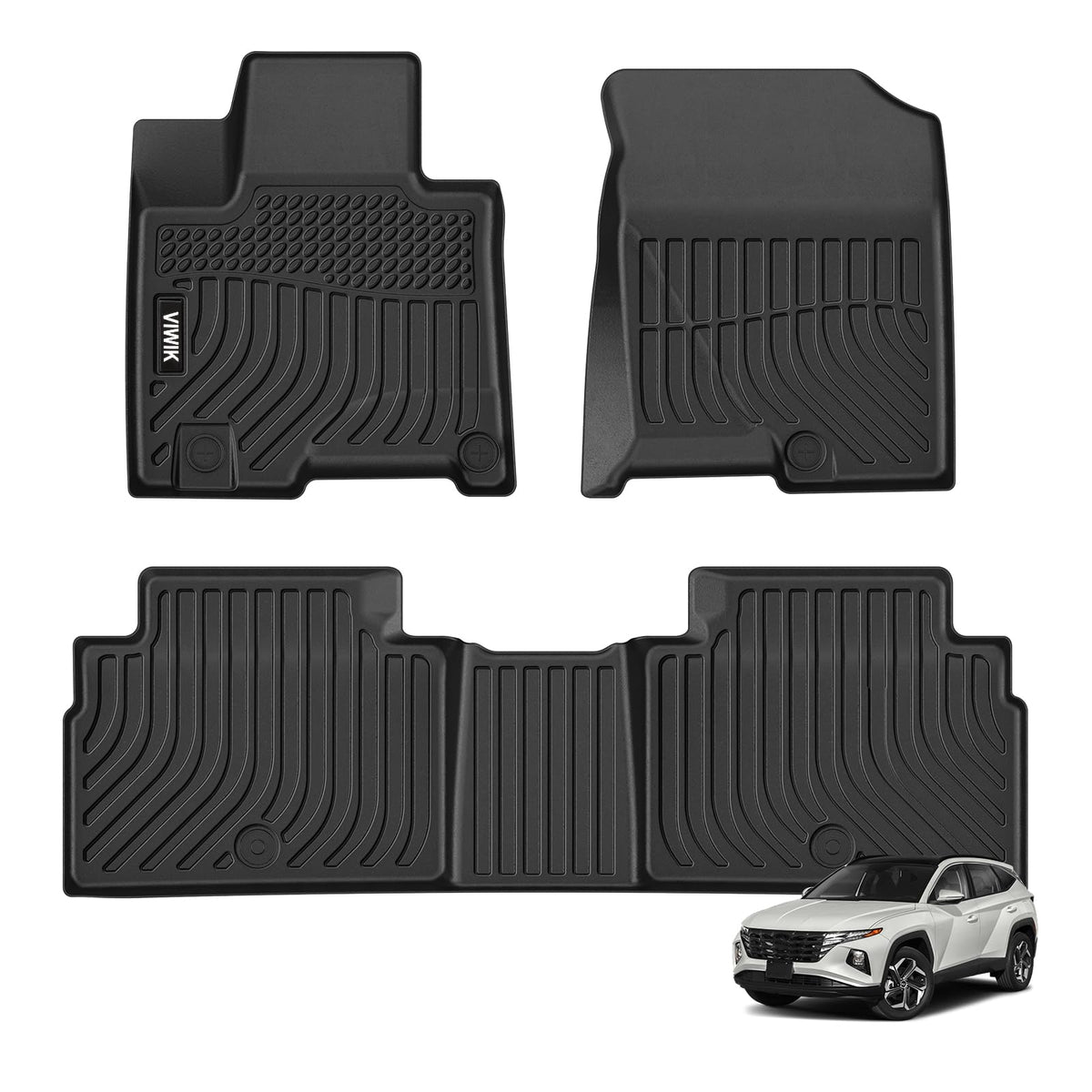Viwik Floor Mats Fit For Tucson Plug-In Hybrid 2022 2023, All Weather Custom Car Mats Full Set Include 1St & 2Nd Row, Automotive