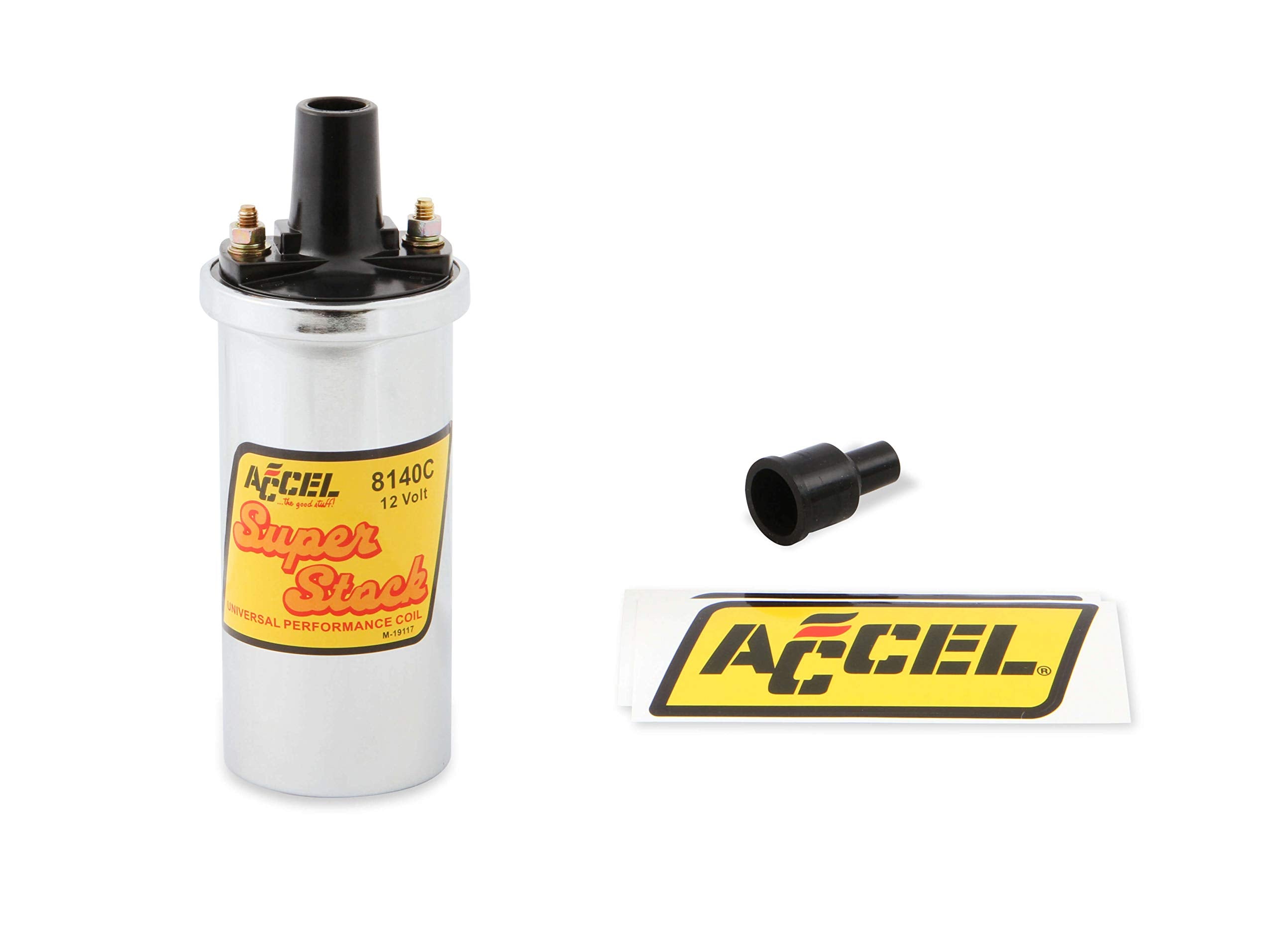 ACCEL 8140C Ignition Coil - Chrome - 42000v 1.4 ohm primary - Points - good up to 6500 RPM