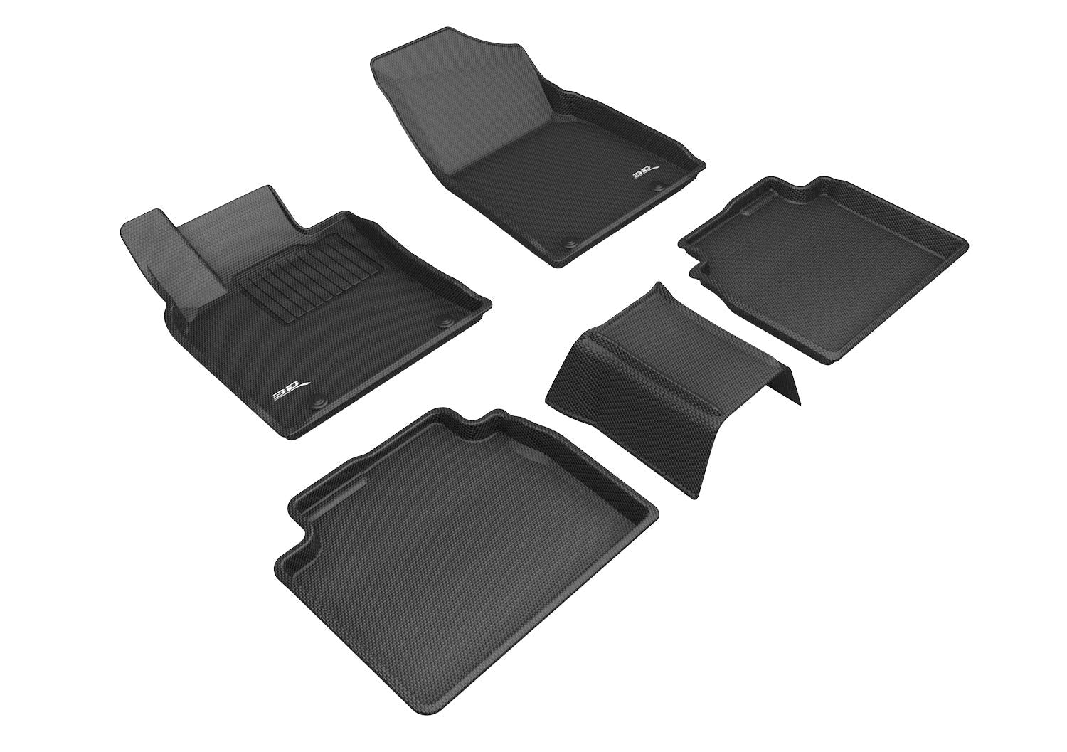 3D Maxpider Custom Fit Kagu Floor Mat (Black) Compatible With Lexus Es Gasoline Fwd 2019-2025 - Full Set