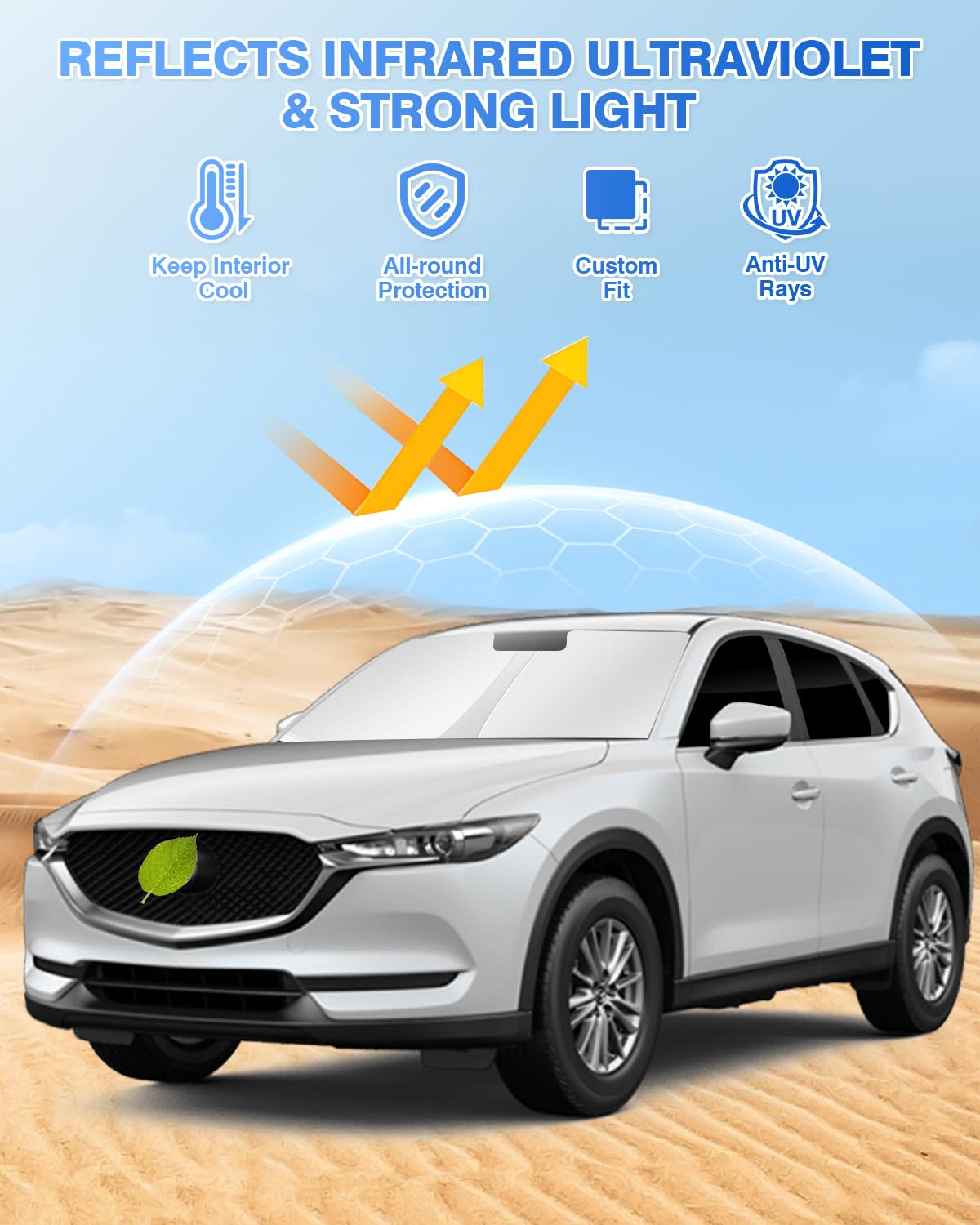 Canvcle Windshield Sunshade For Mazda Cx-5 2017-2025 Cx5 Accessories Side Rear Window Shade Cover Kit Window Sun Blocker Privacy