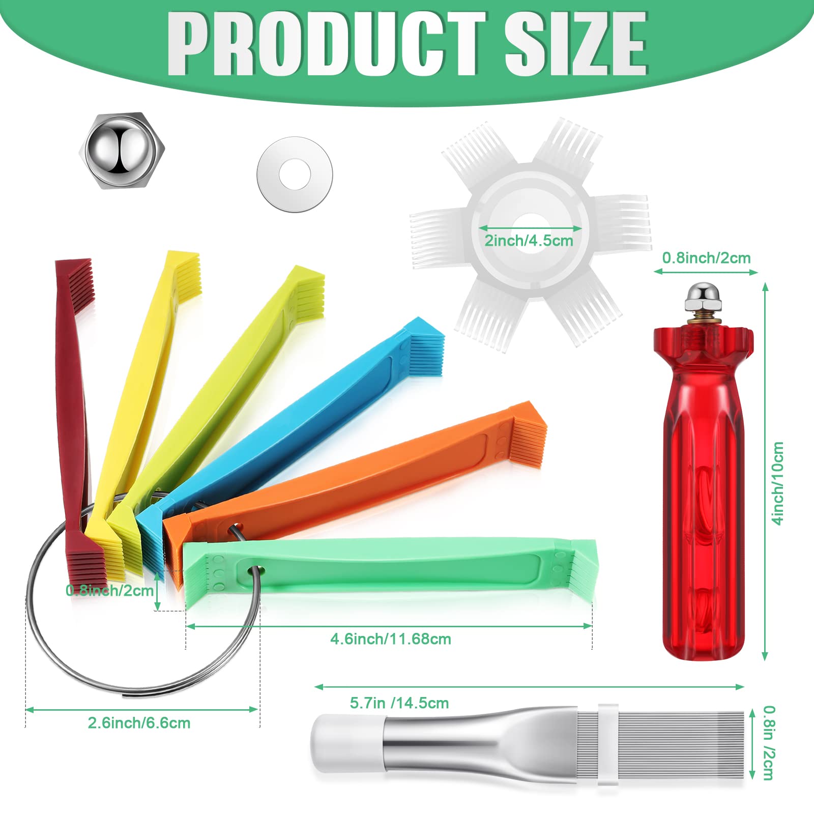 Chengu 5 Pieces Air Conditioner Fin Cleaner Set 3 Different Fin Comb Condenser Fin Straightener And 2 Different Brush Condenser