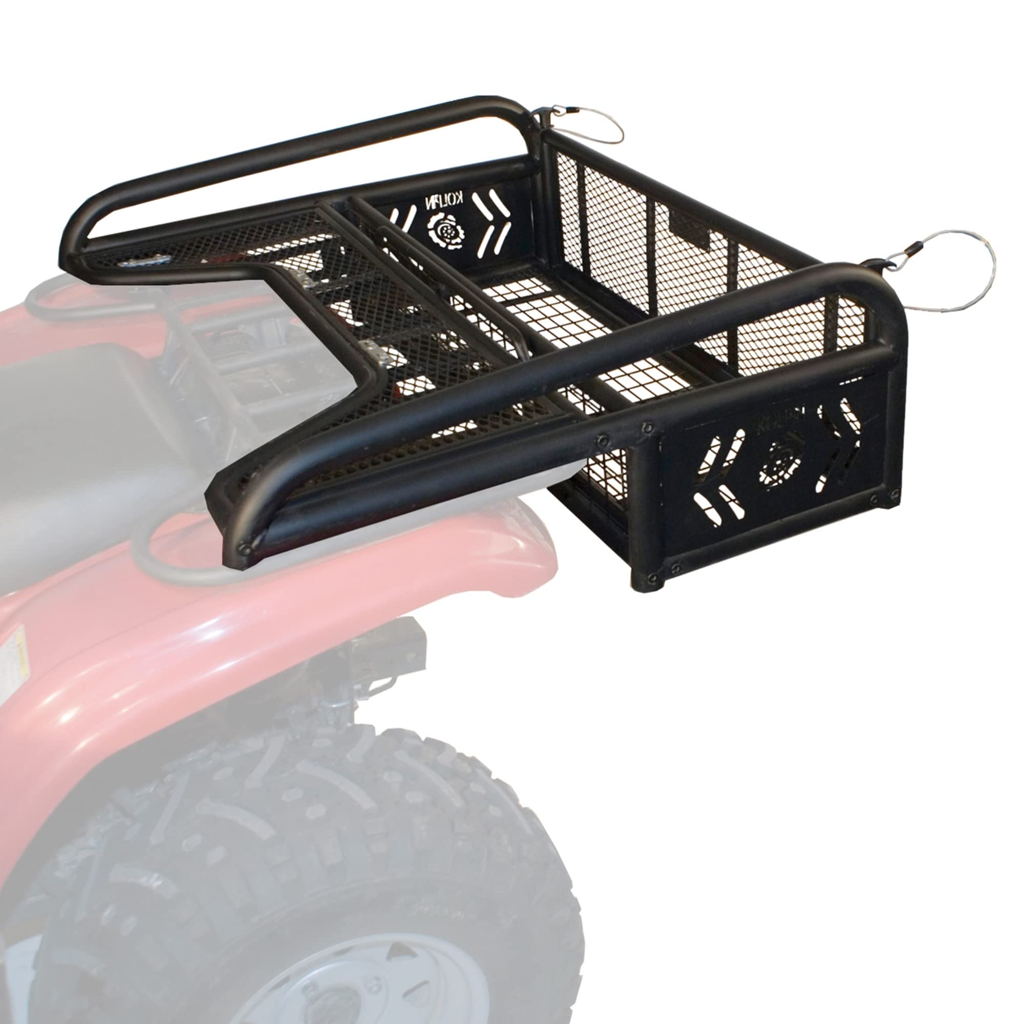 Kolpin Atv Rear Drop Basket Rack Collapsible Tailgate Universal - 53300, Black