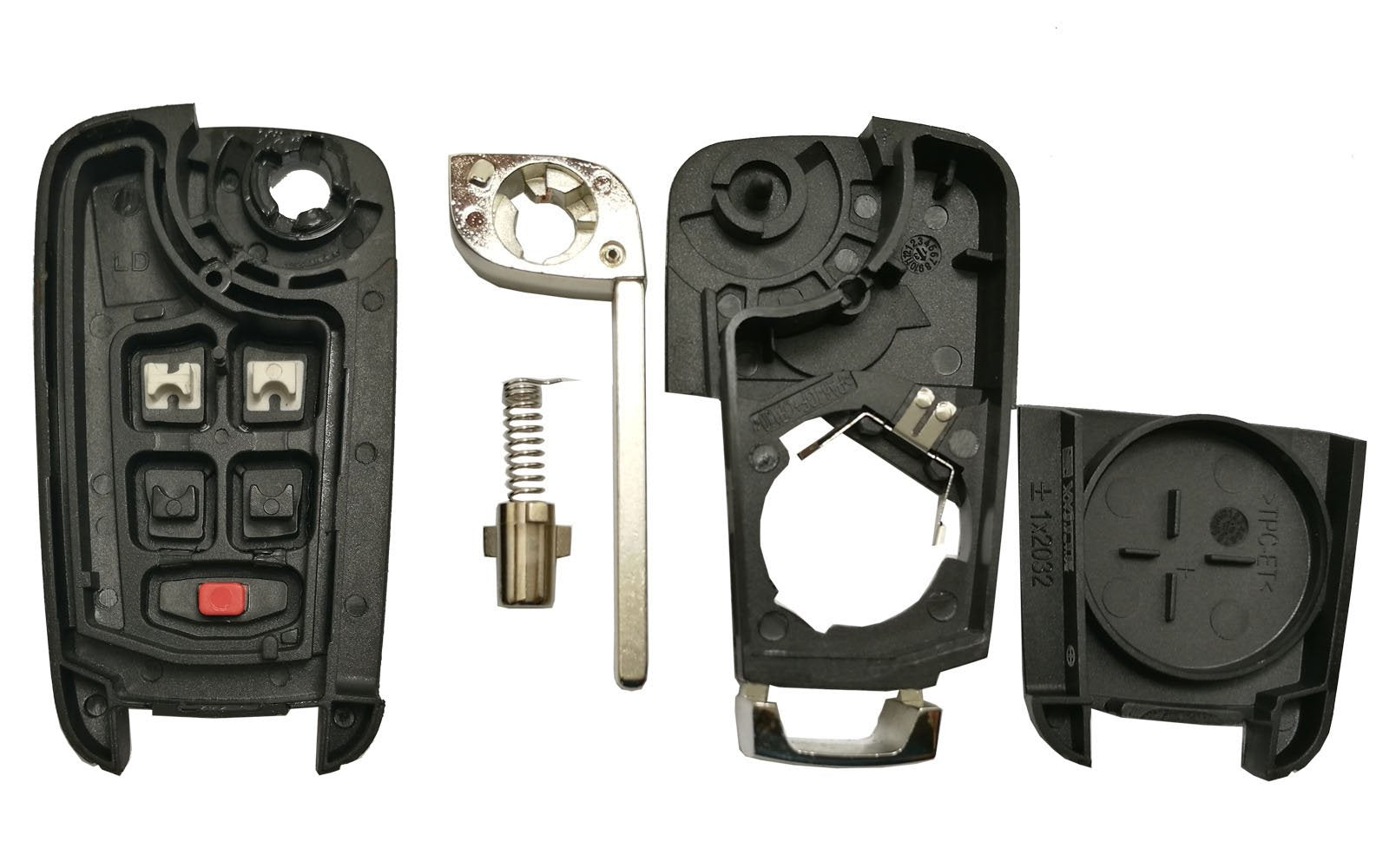 Key Fob Case Shell Fit For Chevrolet Chevy Equinox Sonic Gmc Terrain 3 Buttons Replacement Flip Folding Smart Car Key Fob Cover With Uncut Blade Blank (3 Buttons Flip Key Shell)