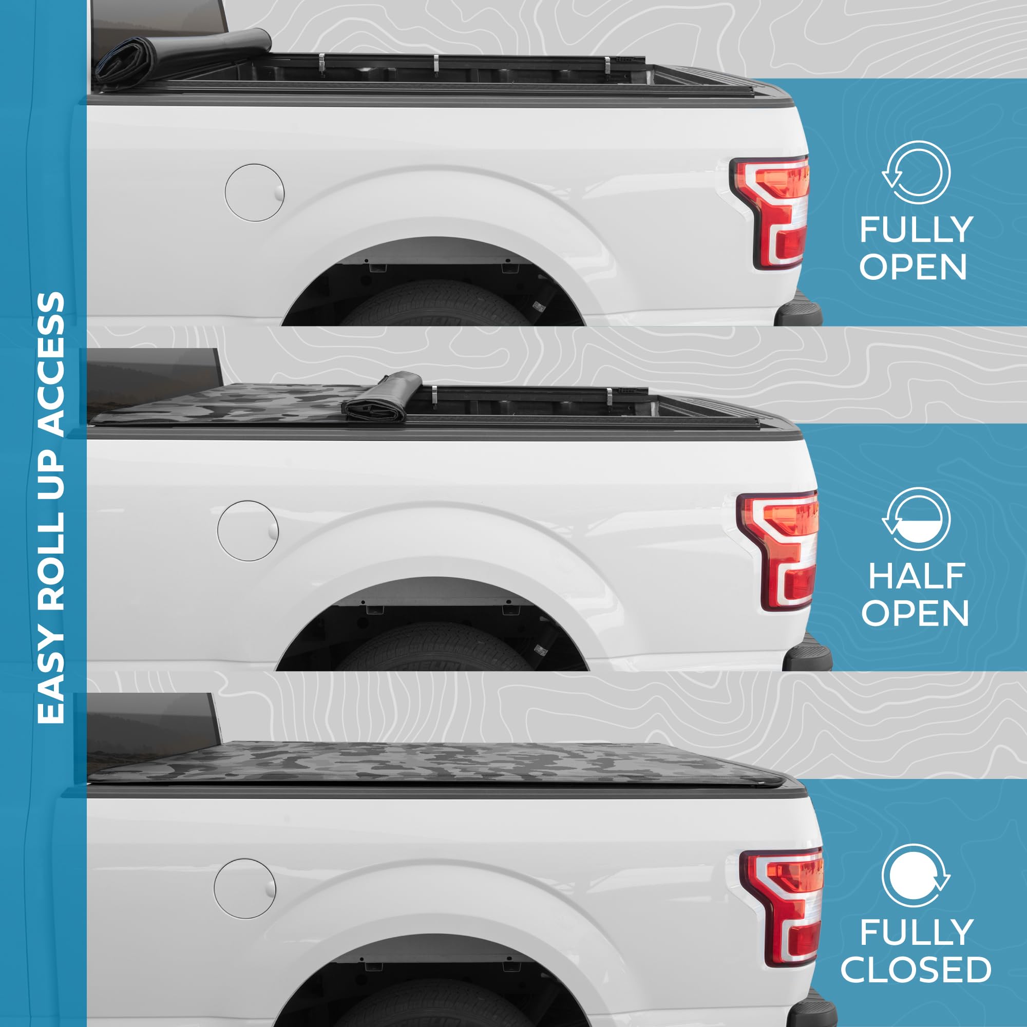 Motorbox Soft Tri-Fold Truck Tonneau Cover For Ram 1500 (Classic Only) (2002-2025) / Ram 2500 & 3500 (2003-2020) With 6.4 Ft Bed