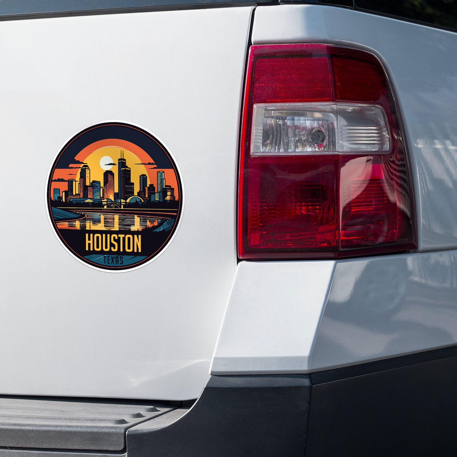 Houston City Sticker - Waterproof Vinyl Decal for Car Bumper, Laptop, Water Bottle, Wall, and Window, Size - 3'' Longer Side