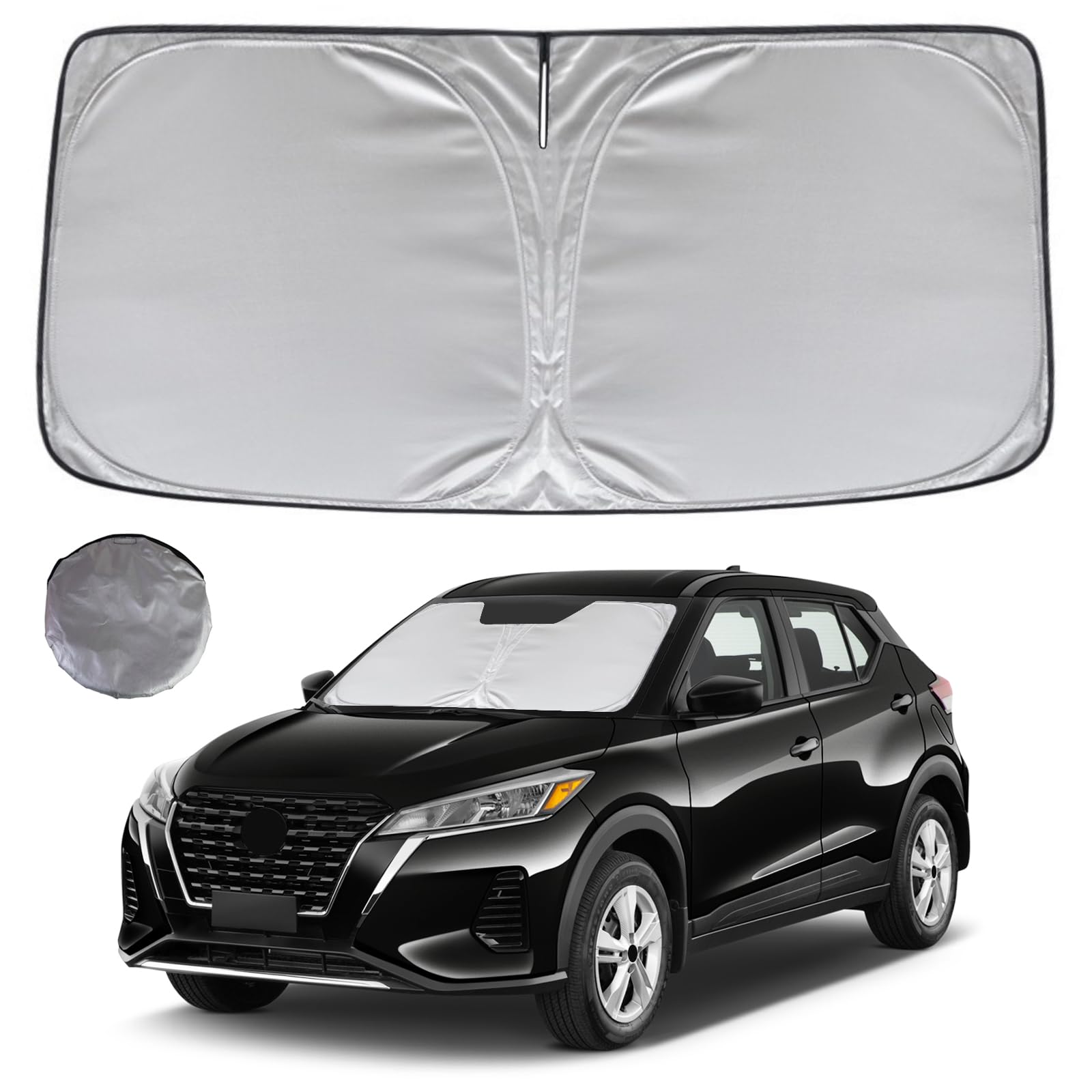 Kayzt Windshield Sun Shade For 2018-2024 Nissan Kicks Foldable Sunshade Front Window Custom Fit Car Accessories