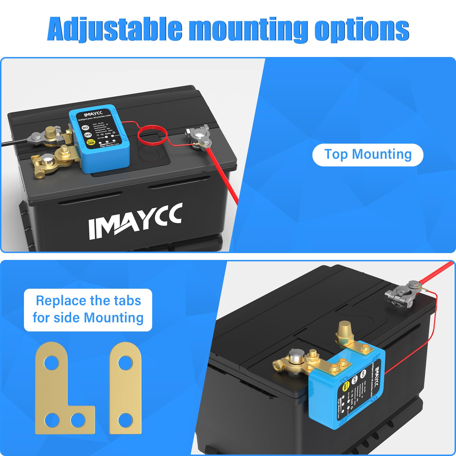 IMAYCC Kill Switch for Car, Remote Battery Disconnect Switch 12V 240A, Car Battery Kill Switch Anti Theft, Automatic Cut/Shut Of