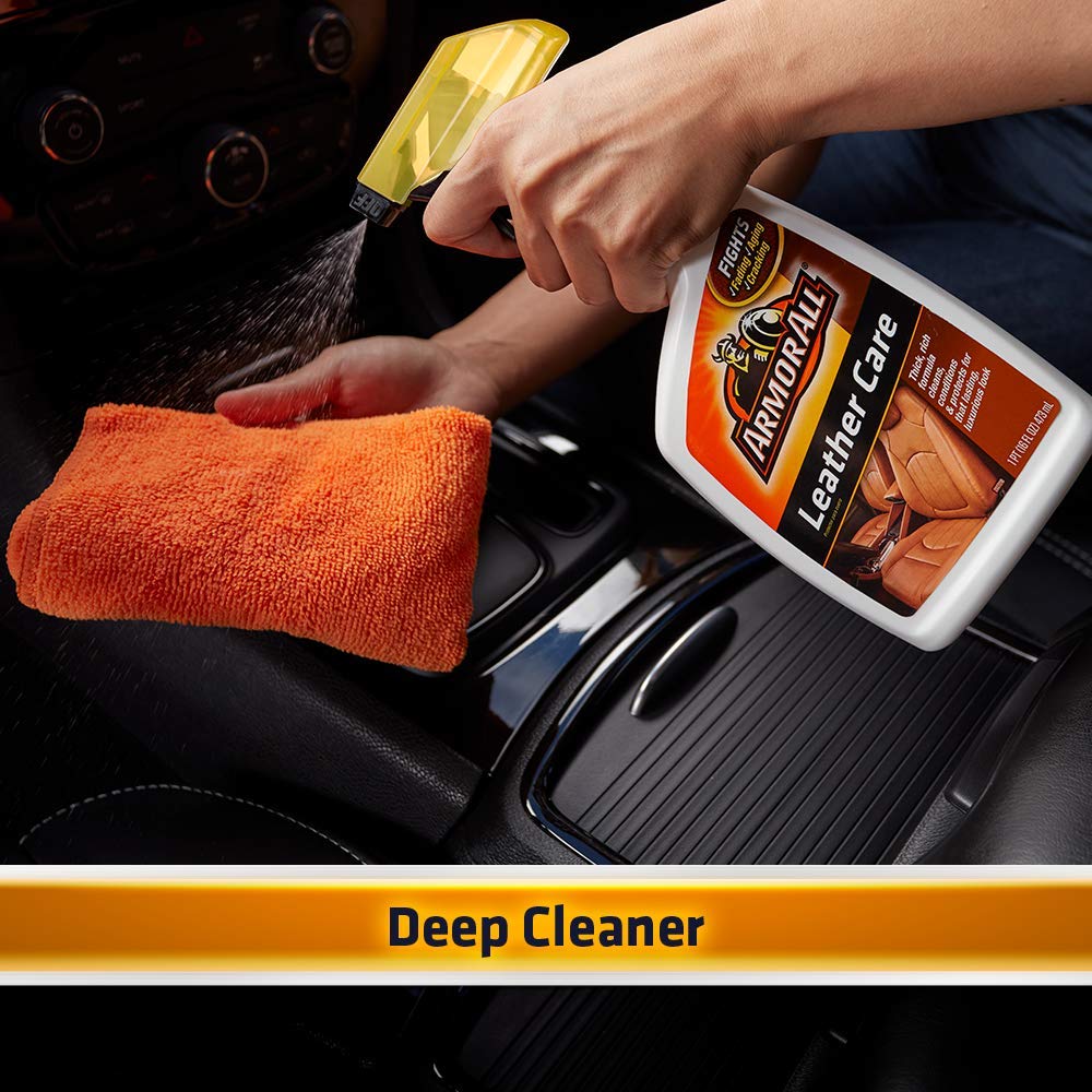 Car Leather Care Spray by Armor All, Leather Cleaner and Protectant for Cars, Trucks and Motorcycles, Includes 2 Bottles, 16 Fl
