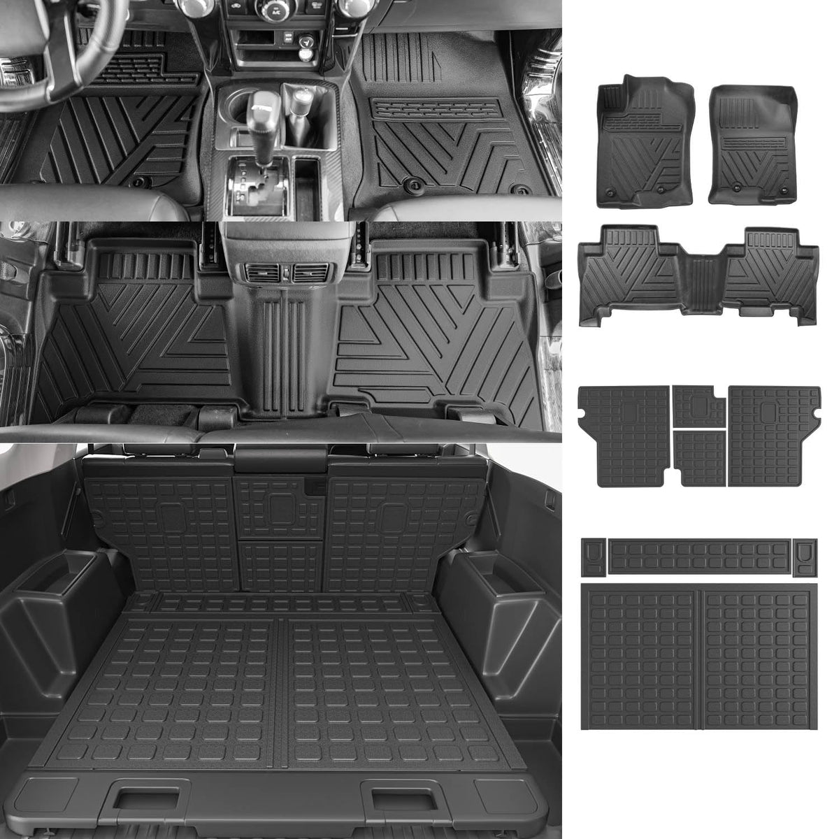 Powoq Floor Mat Compatible With Toyota 4Runner Cargo Mat Backrest Mat Replacement For 2013-2024 Toyota 4Runner Accessories (Fit