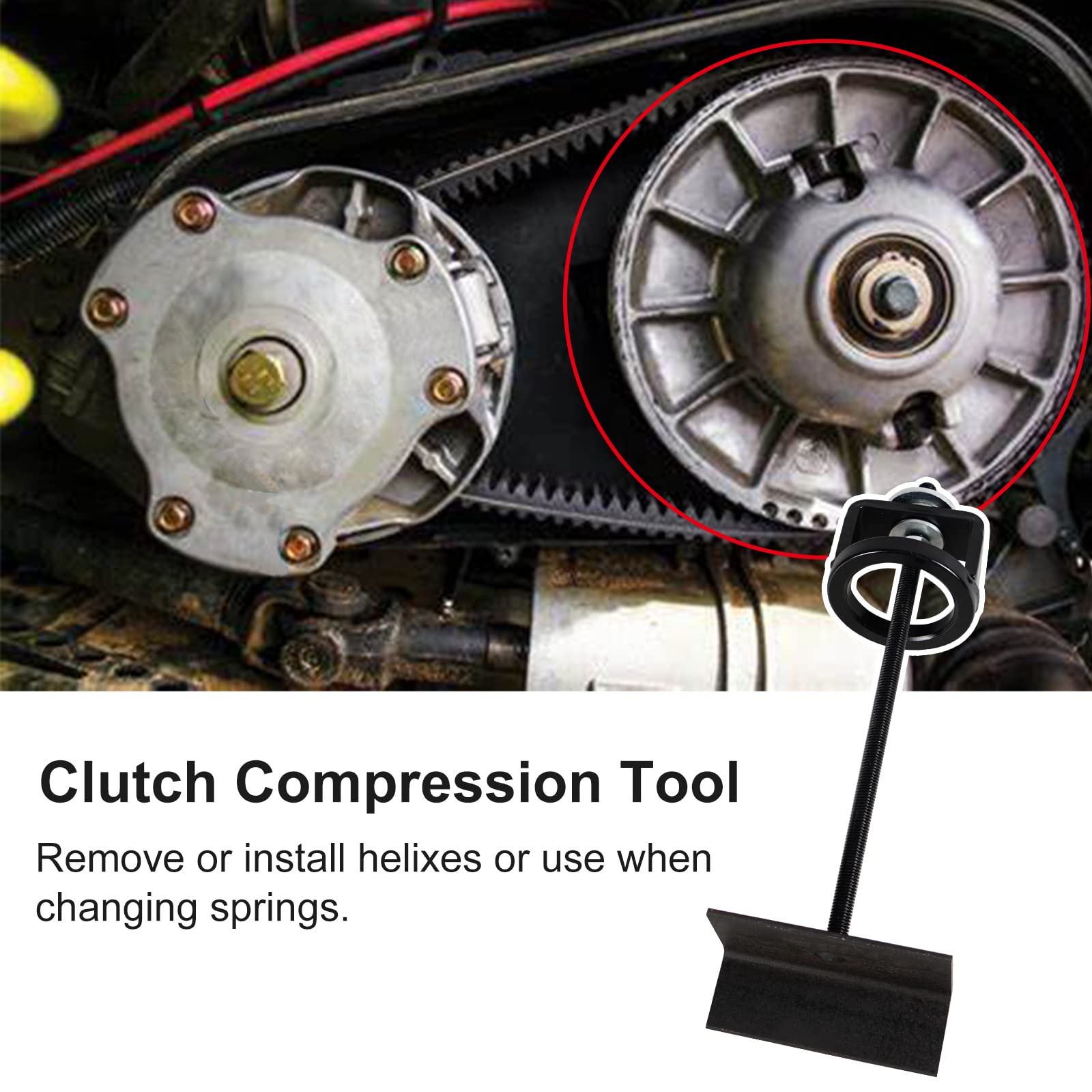 GSTP Clutch Compression Tool Universal for ATV UTV Snowmobile, Compatible with Polaris Kawasaki Kymco Yamaha, Primary/Secondary