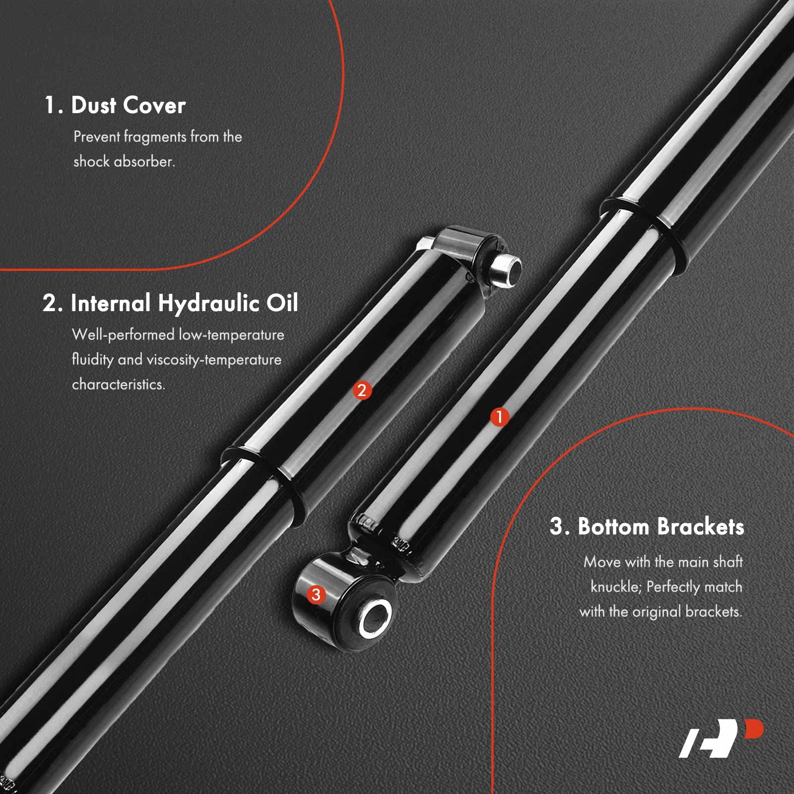 A-Premium Front Pair (2) Shock Strut Absorbers Compatible With Chevrolet Chevy Gmc K1500 K2500 Suburban Tahoe Yukon Cadillac Esc