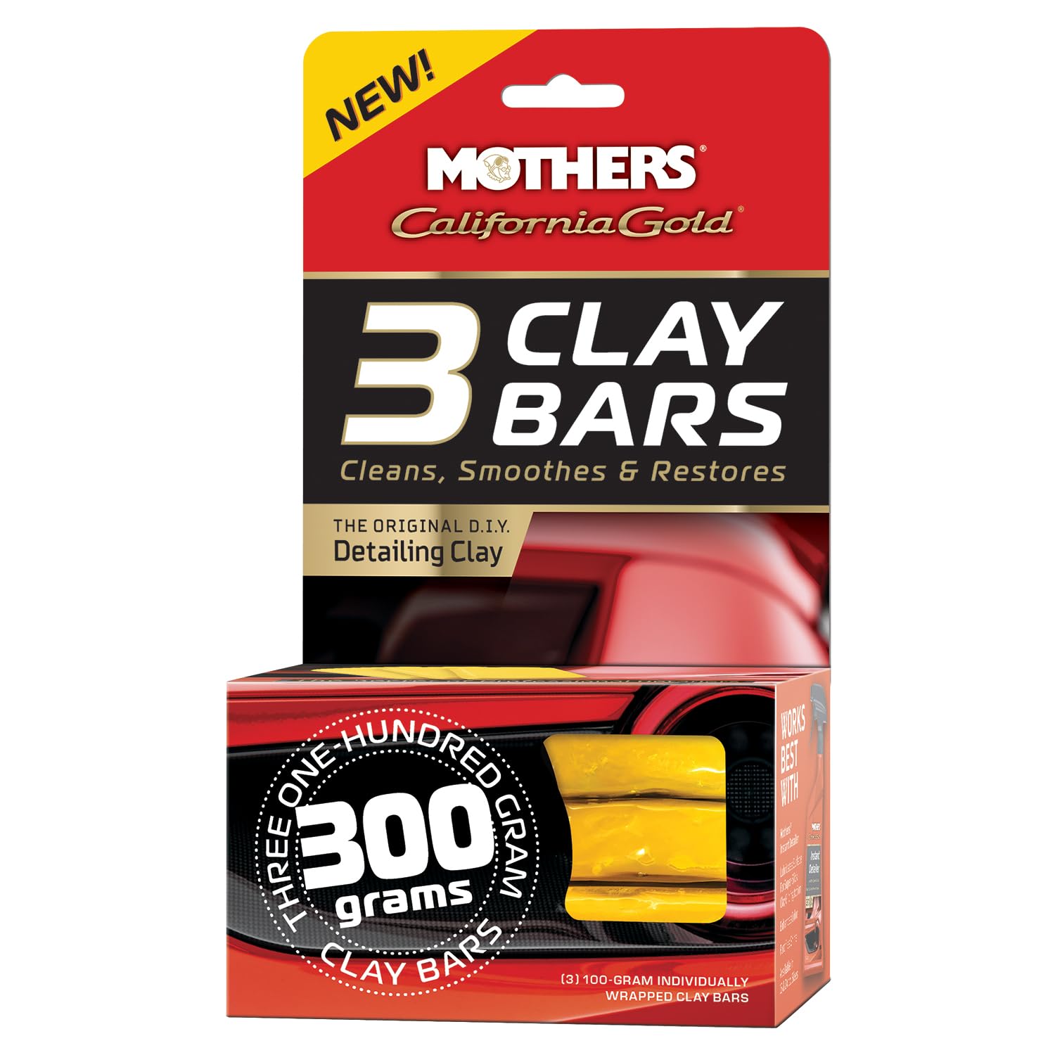 Mothers 07242 California Gold Detailing Clay Bar (Pack Of 3)