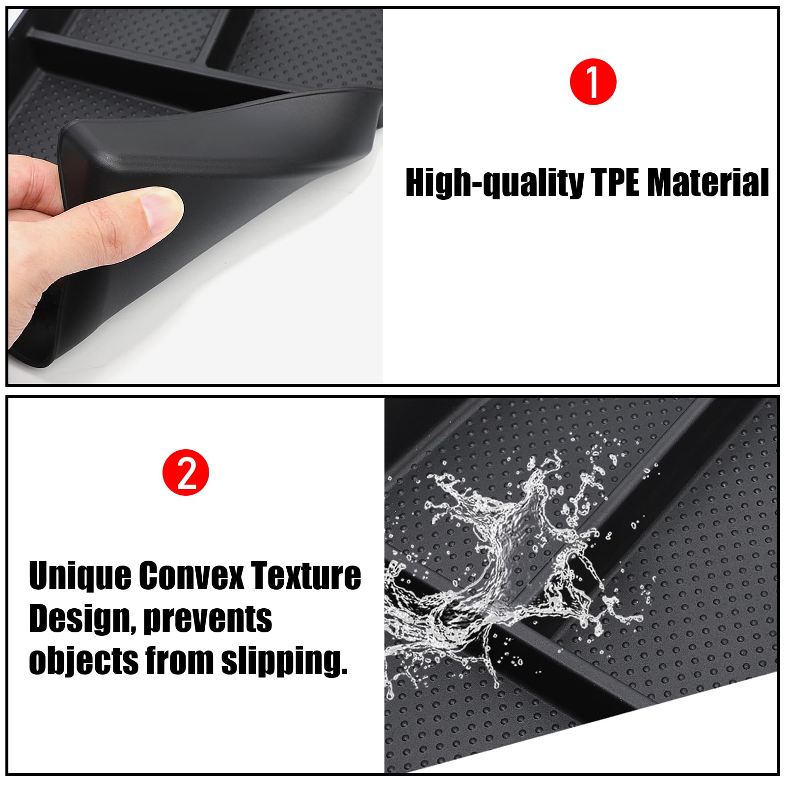 Jaronx Compatible With Bmw X1 Center Console Organizer Tray 2023 2024 2025 U11, 2Pcs Lower Console Organizer Tray, Tpe Storage B