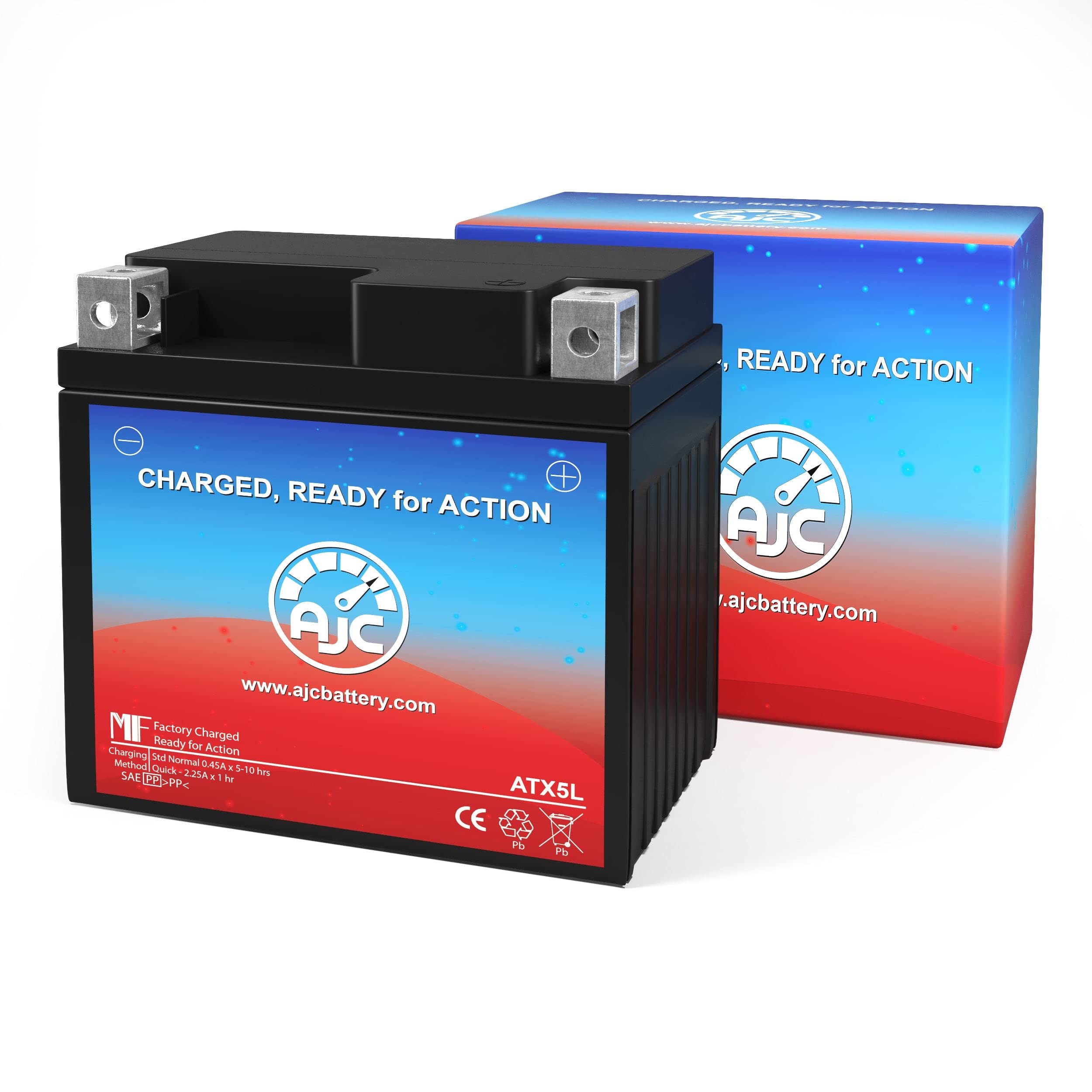 AJC Battery Compatible with Yuasa YTX5A-BS Powersports Battery