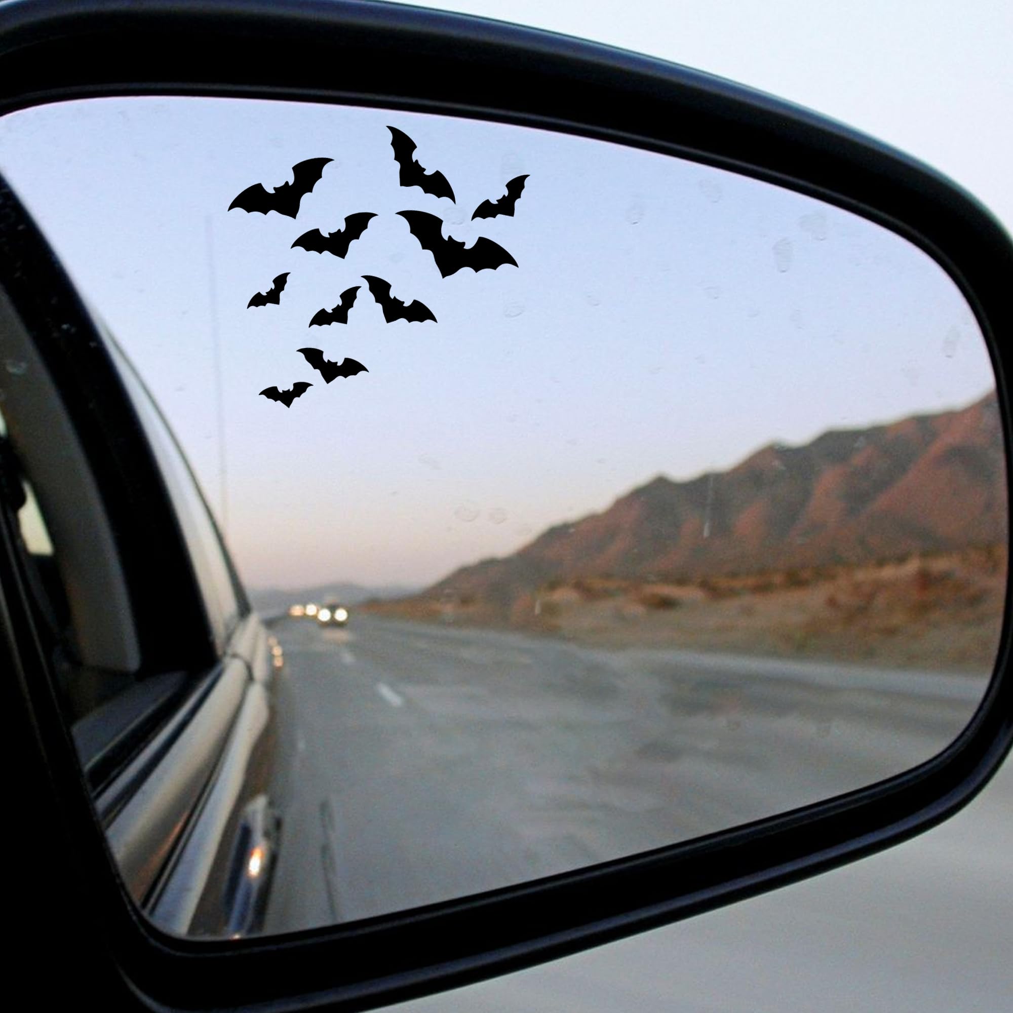 Halloween Bats Rearview Mirror Decal - 3 Pcs Funny Bumper Vinyl Stickers for Auto, Wall, Laptop, Cell, Trucks, Cars, Spooky Car