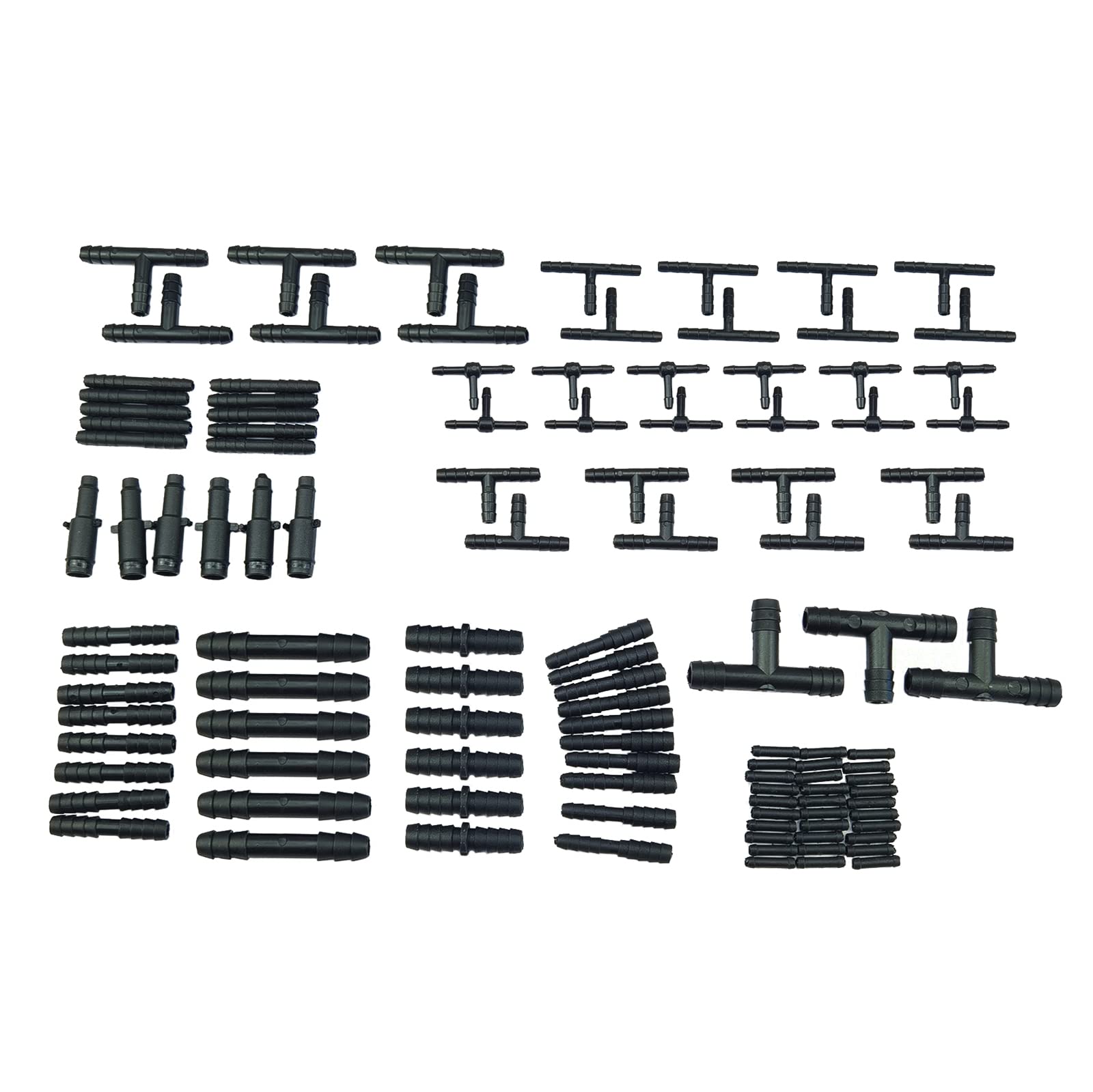 Ucreative 113Pcs Heat Resistant 240? (460?) Nylon Connector Assortment For Automotive Vacuum Tubing Hose Vacuum Tee Kit 12 Sizes Black