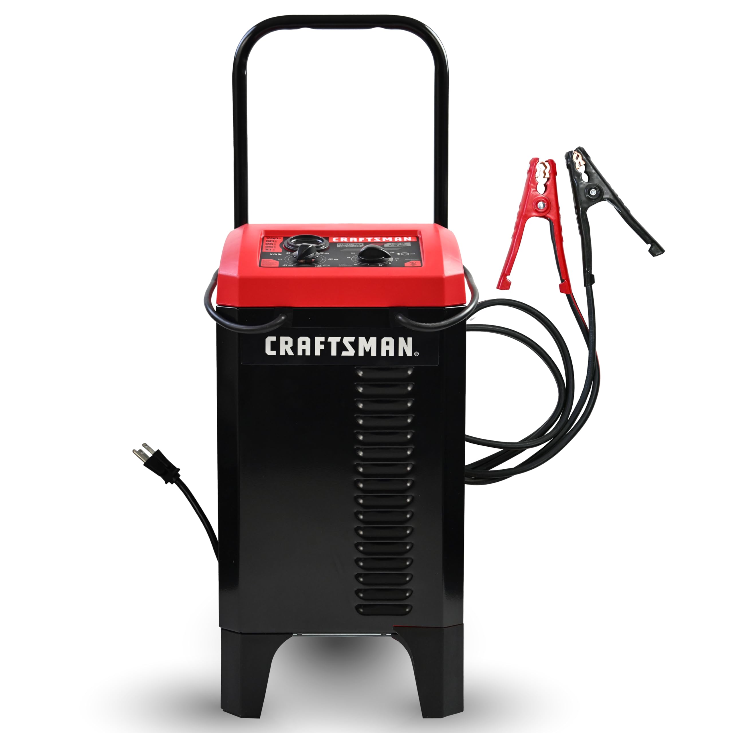 CRAFTSMAN Wheeled Manual 10A Car Battery Charger and 250A Engine Starter, 2-in-1 Solution, 50A Boost, for 6V/12V Automotive and 