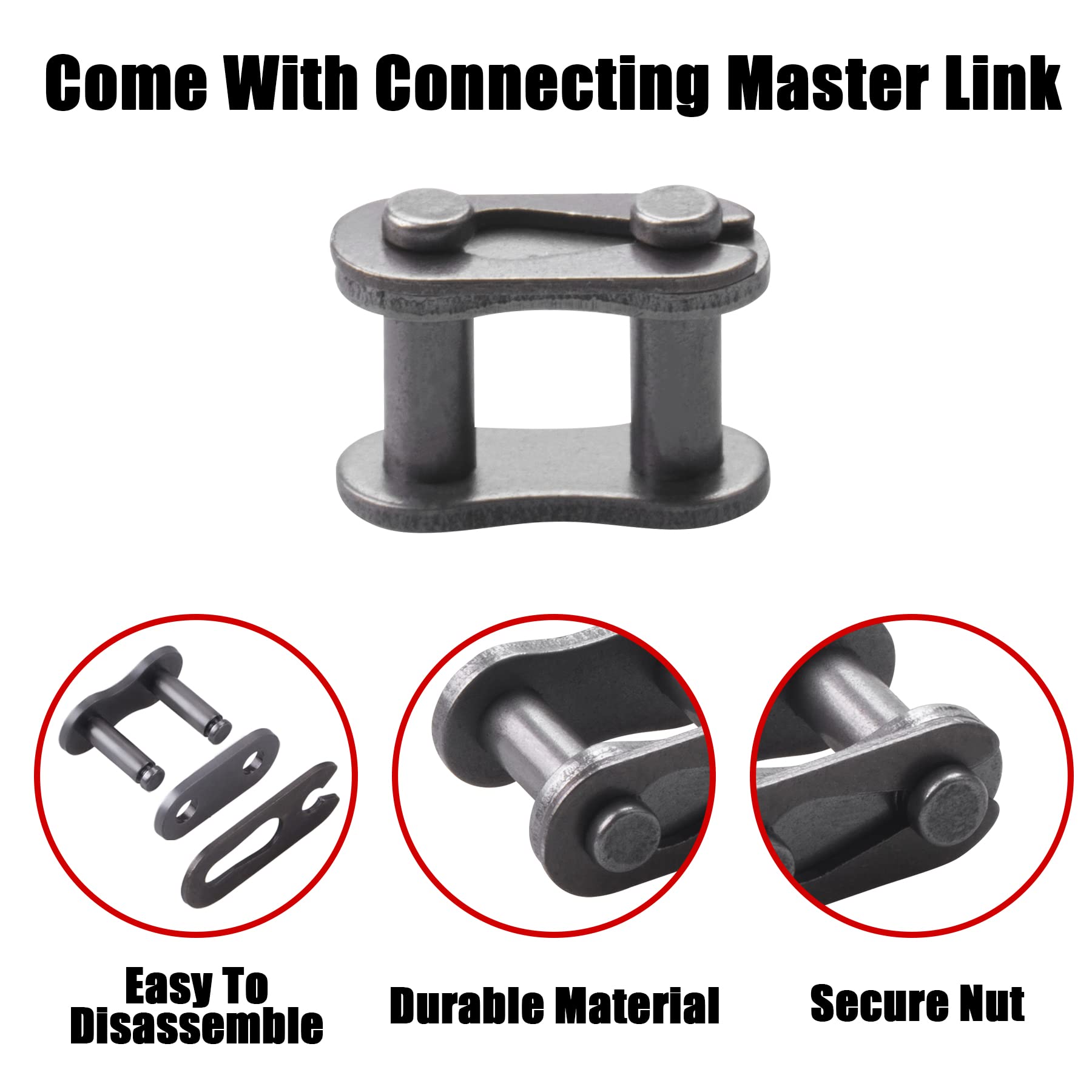 Cncmotok 35 Roller Chain 140 Link+ Chain Breaker, Fit For Coleman Ct200U Cc100X Baja Doodle Bug Blitz Dirt Bug Racer Motor Sports Db30 Harbor Freight Predator 212Cc Go Kart Cart Motovox Mini Bike