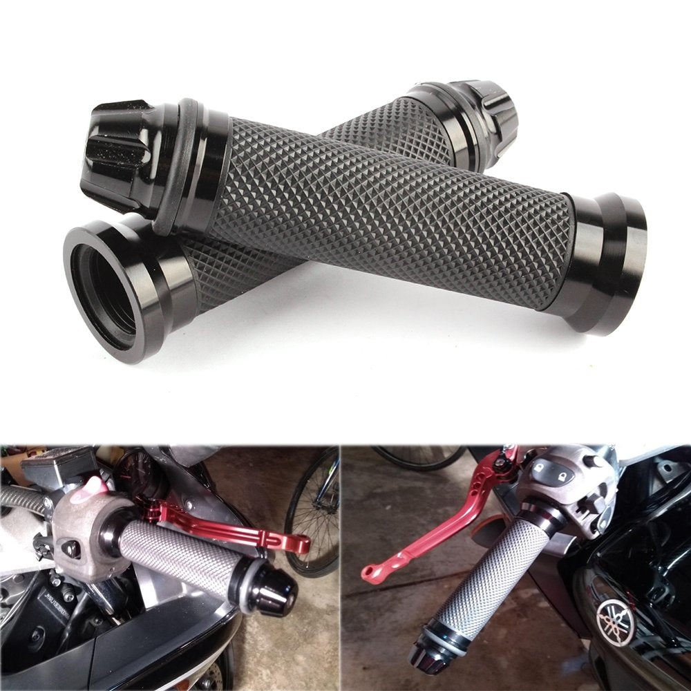 Custom Motorcycle Sport Bike Cnc Aluminum 7/8'' 22Mm Handlebar Rubber Gel Hand Grips For Chopper Cruiser Bike