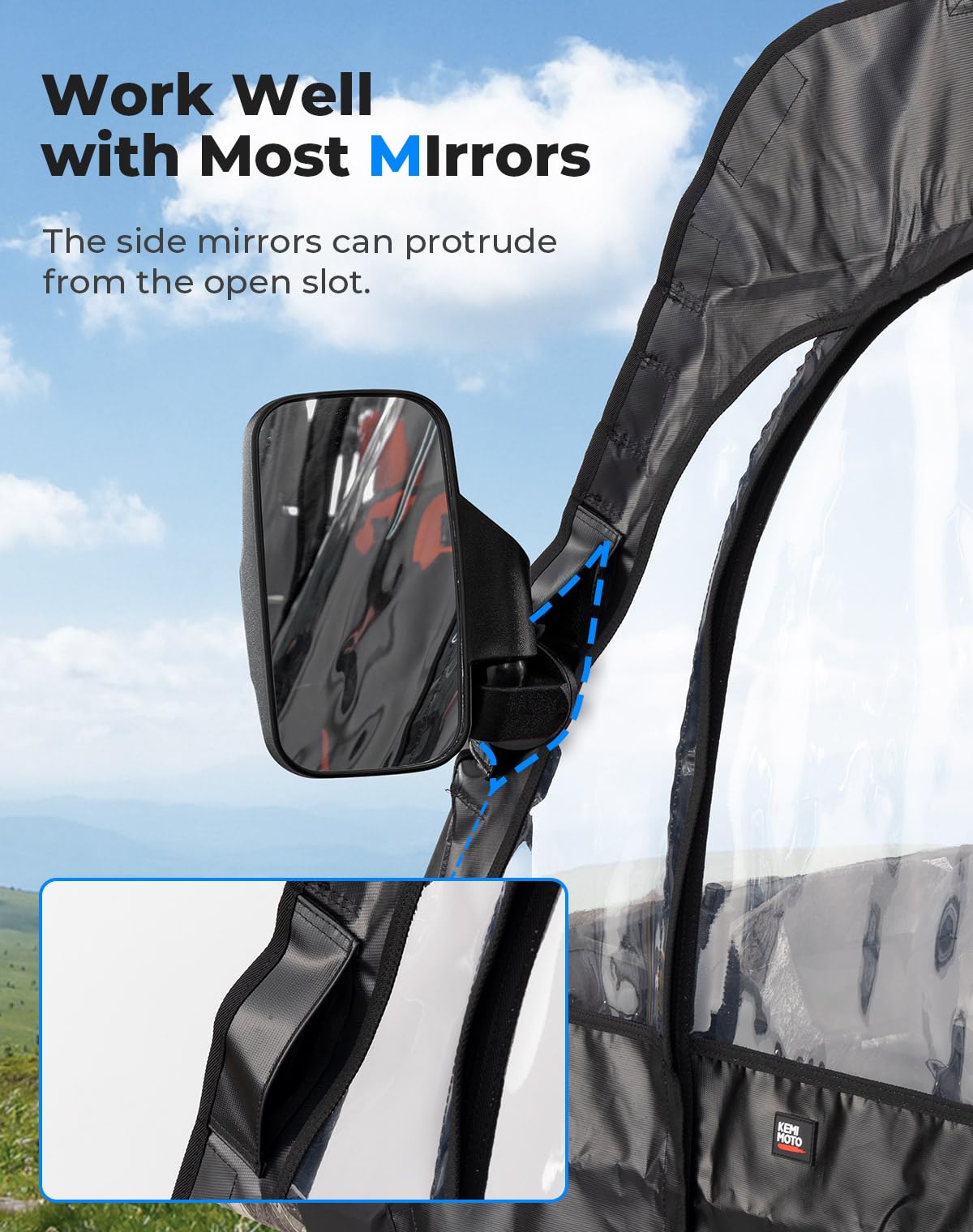 KEMIMOTO Zipper Soft Doors, UTV Cab Enclosure Water-Resistant Compatible with CFMOTO Uforce 1000 XL Accessories