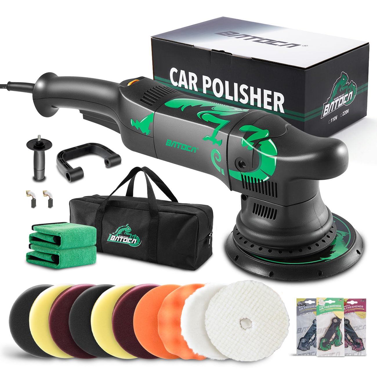 Batoca Dual Action Polisher, Auto Buffers And Polishers, Da Buffer For Car Detailing, 6 Inches And 700W Random Orbital,6 Variable Speed With Polishing Pads For Waxing,Buffing,Sanding
