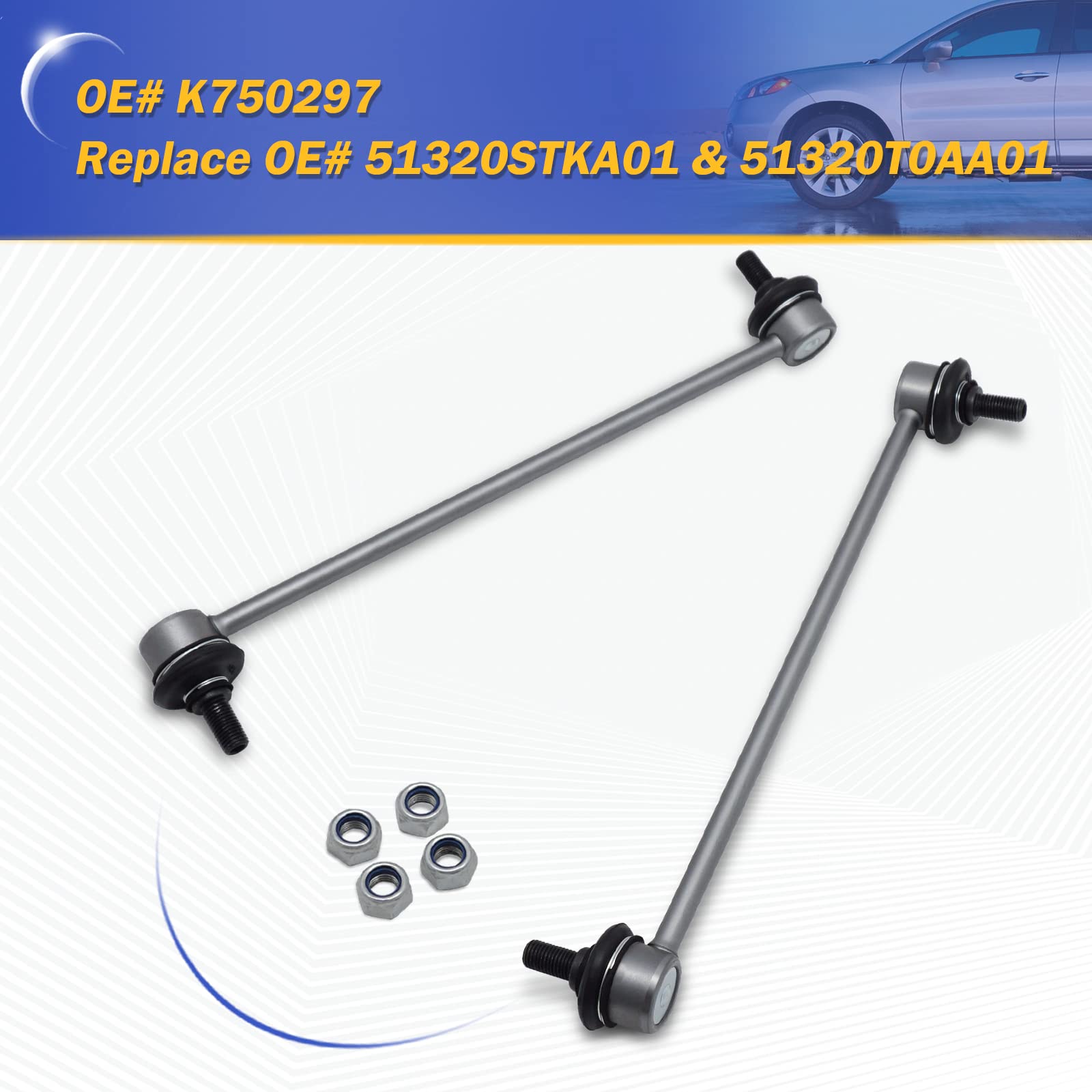 Zinc-Nickel Alloy Stabilizer Sway Bar Links For 07-12 Acura Rdx / 07-16 Honda Cr-V Crv K750297