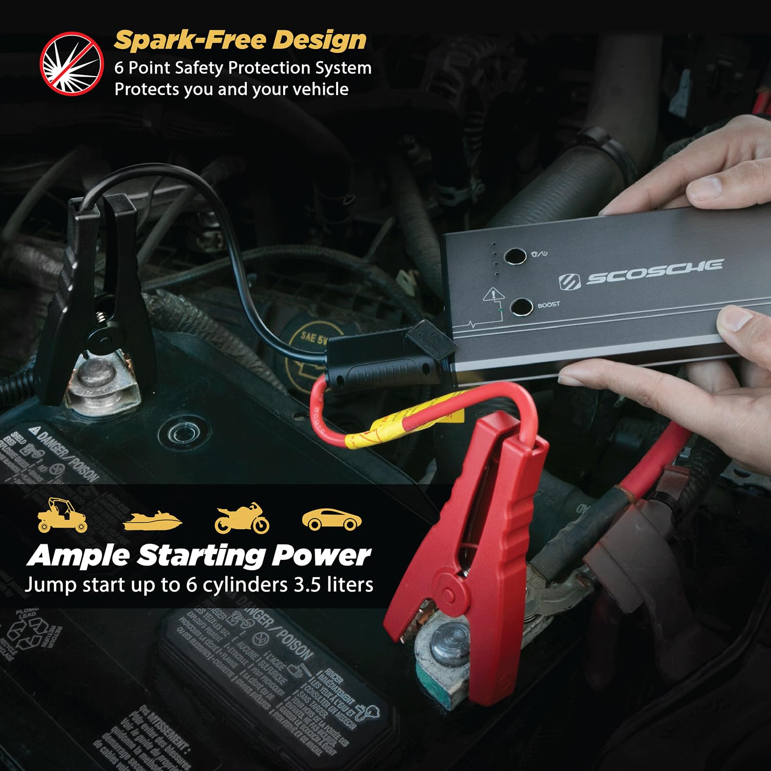 Scosche Pbj300-1 Powerup 300 Portable Car Jump Starter, Battery Booster For Automobiles