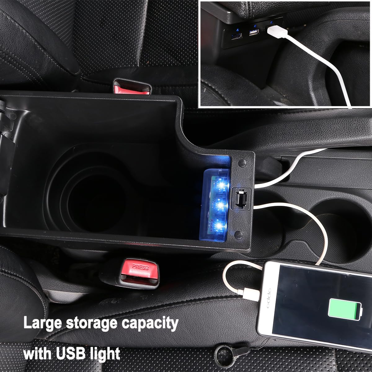 Hrchcg For Nissan Juke Consoles Armrest Box Double Layer Storage With 3 Usb Port
