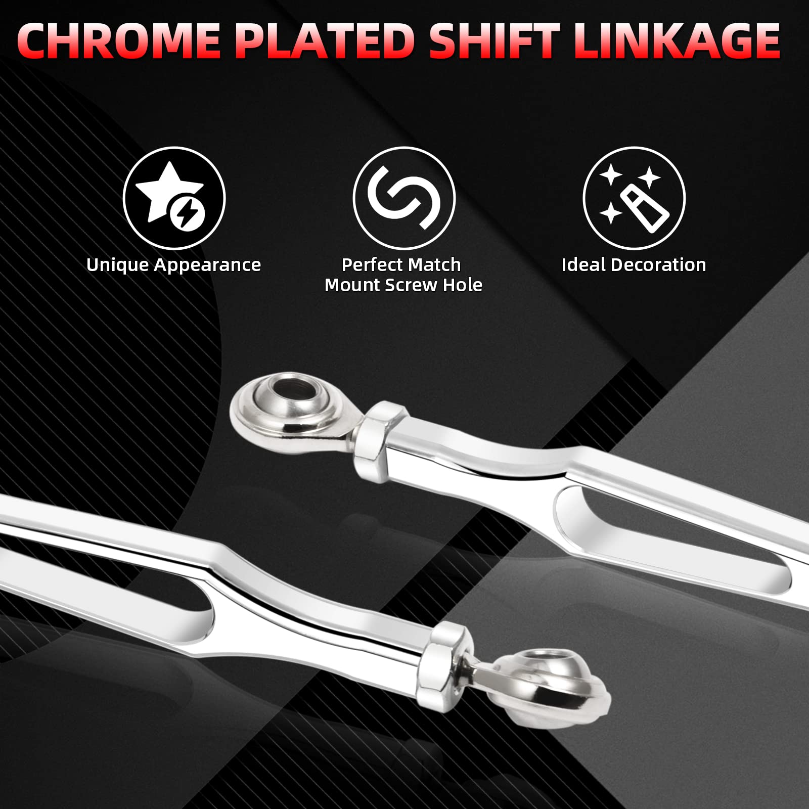 Amazicha Chrome Gear Shift Linkage Compatible For Harley Davidson Softail Dyna Touring Road King Electra Street Glide Tri Glide 1986-Later