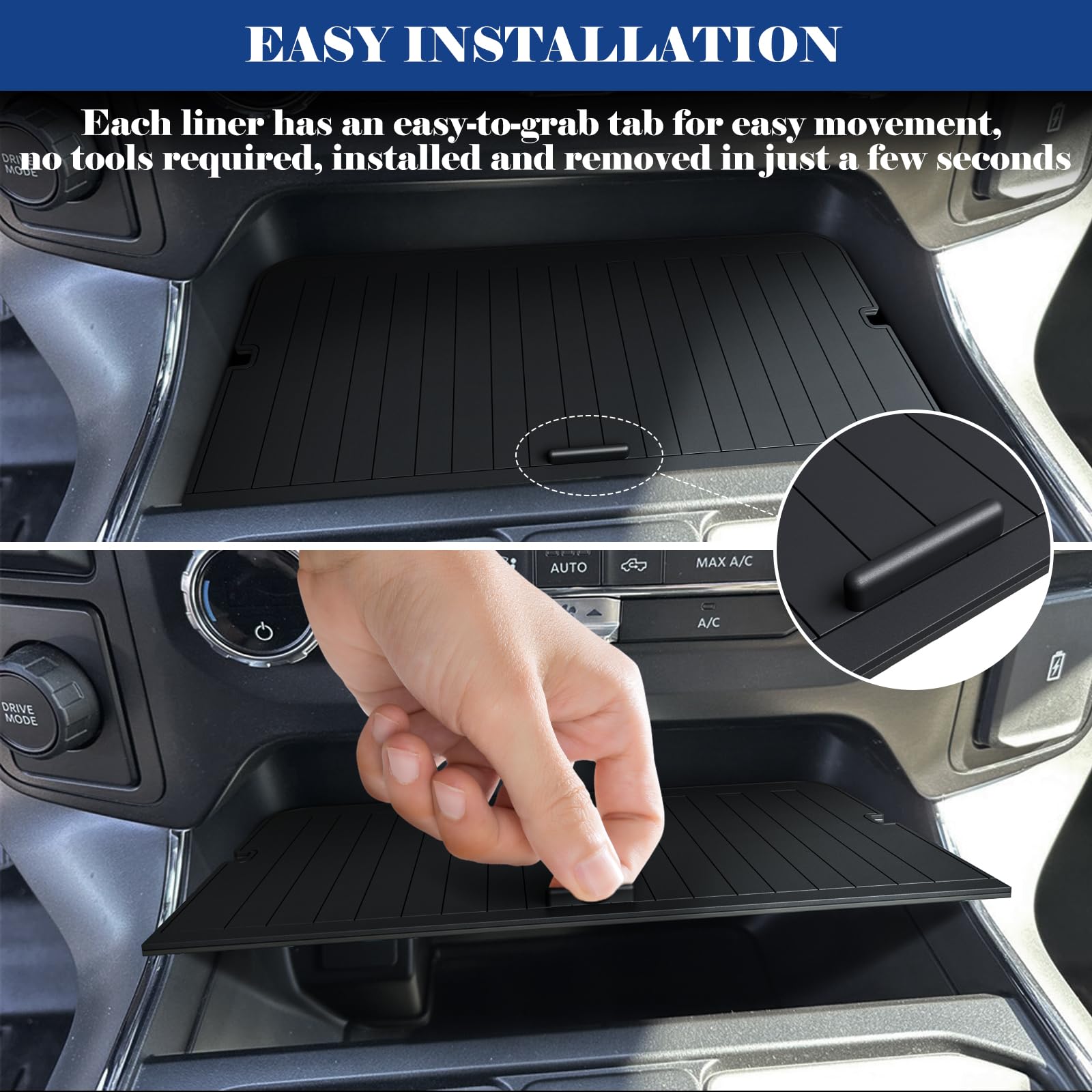 Center Console Compartment Cover Organizer for Ford F150 Accessories 2021-2024 2025 & Lightning XLT 2022 2023 2024 Middle Consol