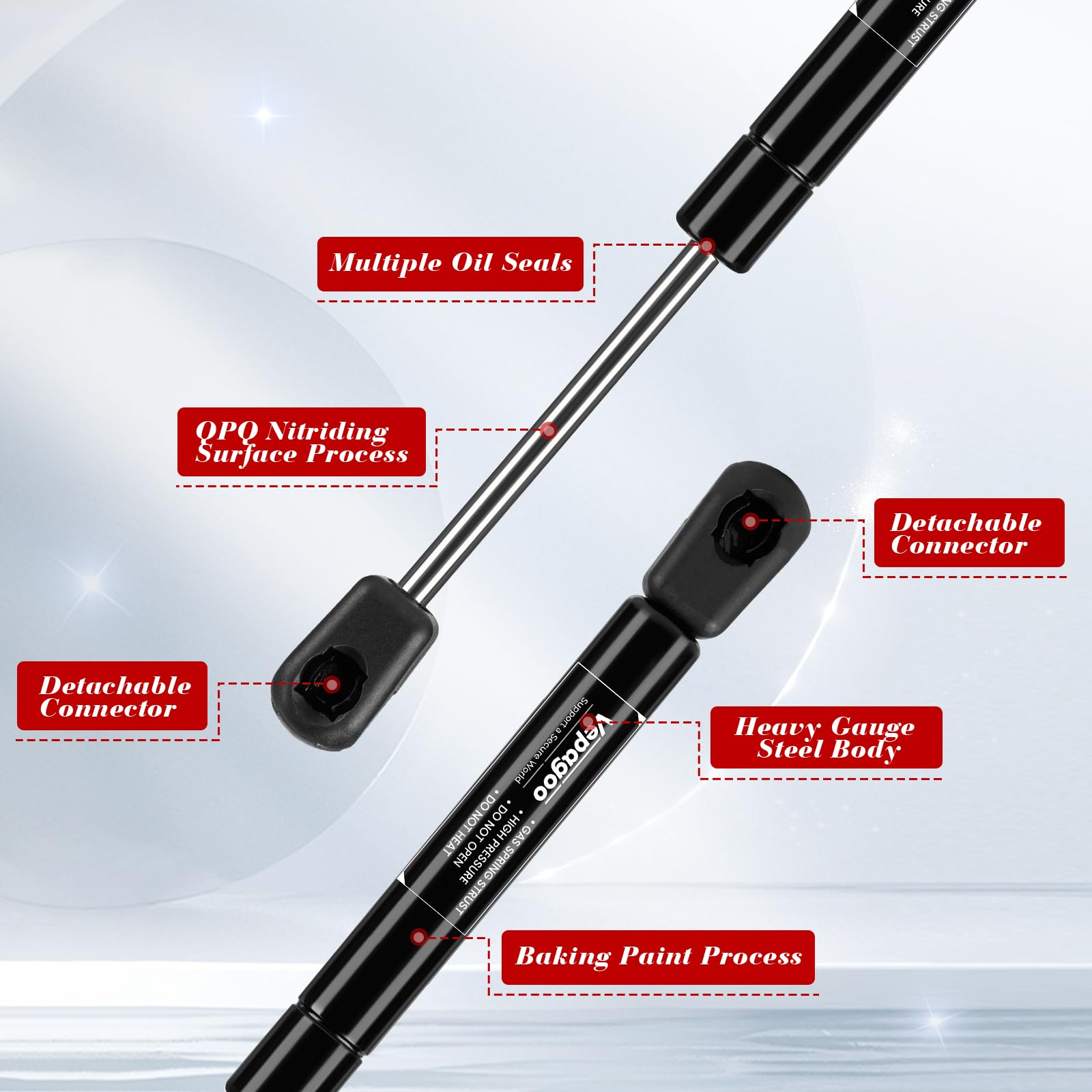 Vepagoo Sx100P10 10 Inch 10 Lb/45N Gas Shock Spring Strut Lift For Cabinet Door Tool Toy Box Lid, Set Of 2