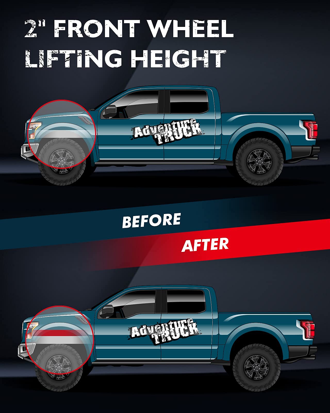 KAX 2'' Front Leveling Lift Kit Fit for Tacoma 1995-2004, 4Runner 1996-2002, Suspensions Strut Spacers Raise the Front 2 inch