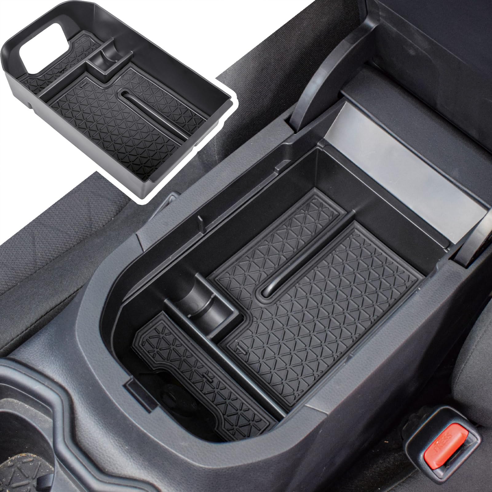 Tacorbo Center Console Organizer Compatible With Toyota Rav4 2019 2021 2020 2022 2023 2024 2025 And 2021-2024 2025 Rav4 Prime Accessories, Armrest Secondary Storage Box Insert Tray, Black Trim